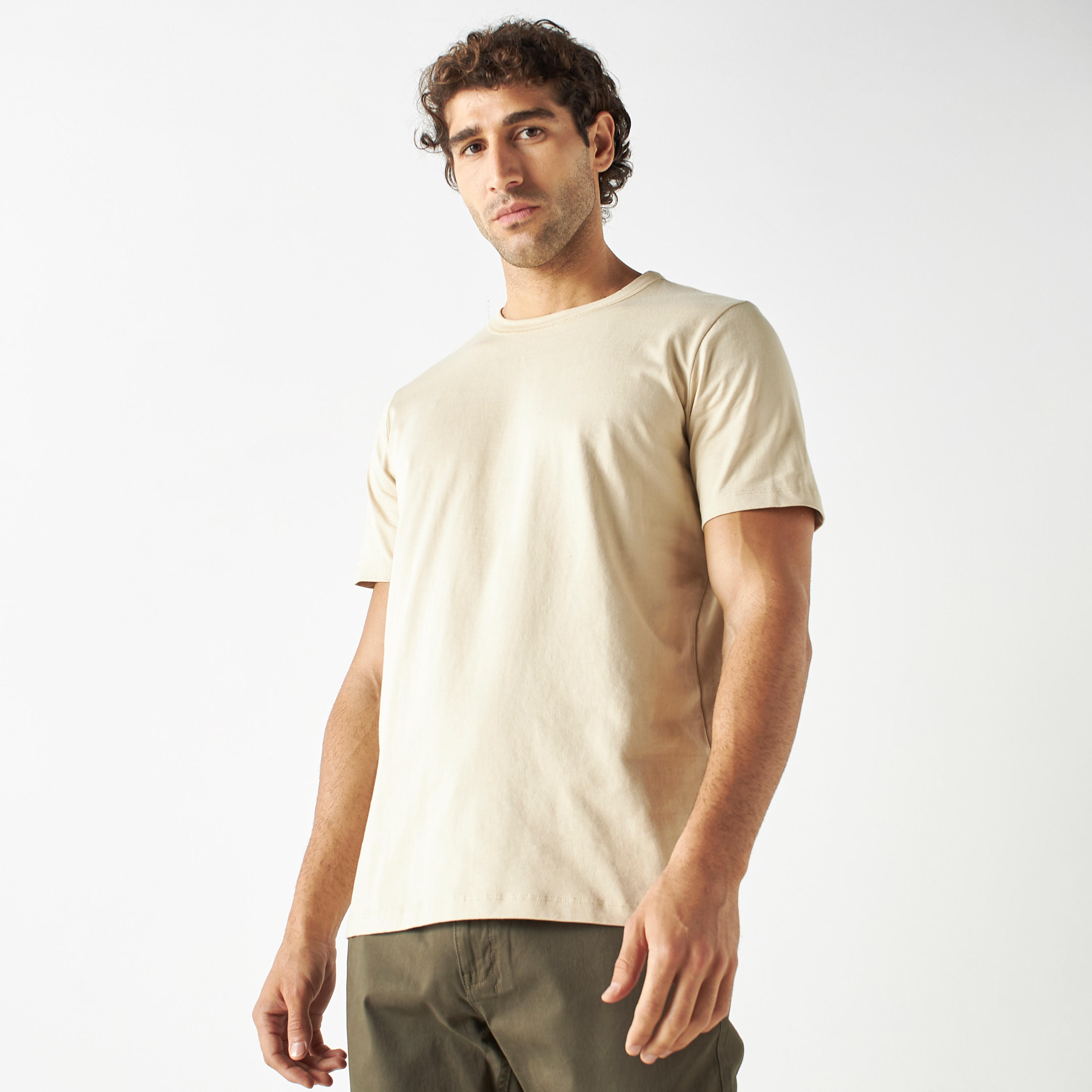 تيشيرت سادة بياقة ضيّقة وأكمام قصيرة-men-clothing-tshirtsandpolos-tshirts-image-4
