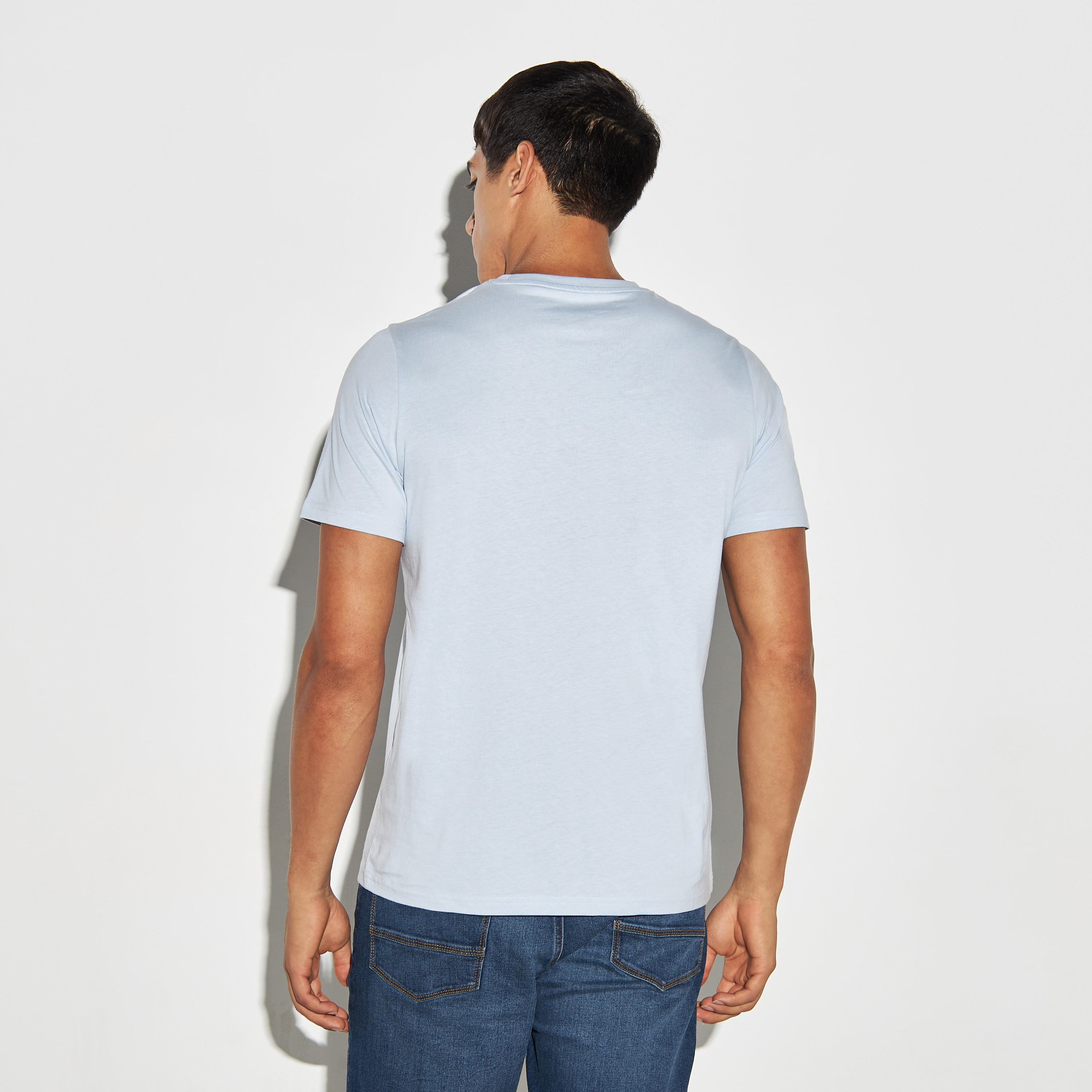 Solid Crew Neck T-shirt with Short Sleeves-men-clothing-tshirtsandpolos-tshirts-image-3