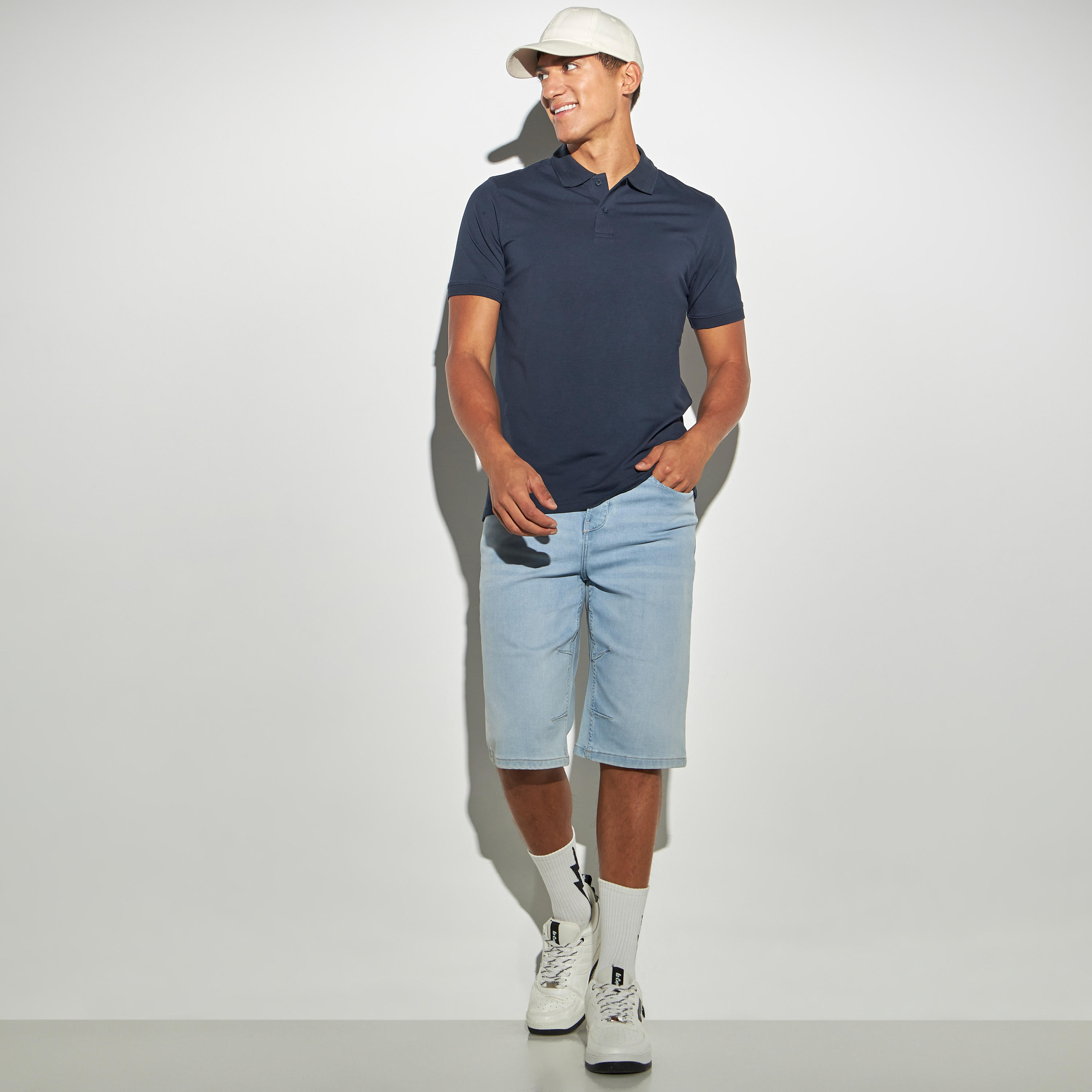 Solid Jersey Polo T-shirt with Short Sleeves-men-clothing-tshirtsandpolos-polos-image-2
