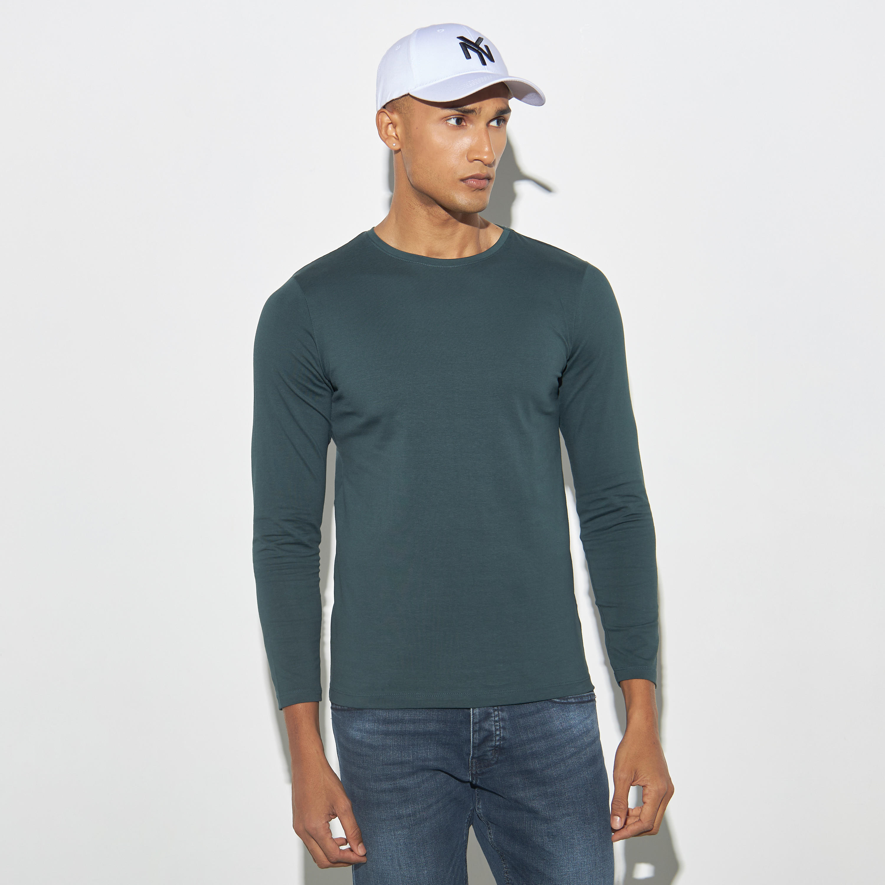 T-shirt with Crew Neck and Long Sleeves-men-clothing-tshirtsandpolos-tshirts-image-1