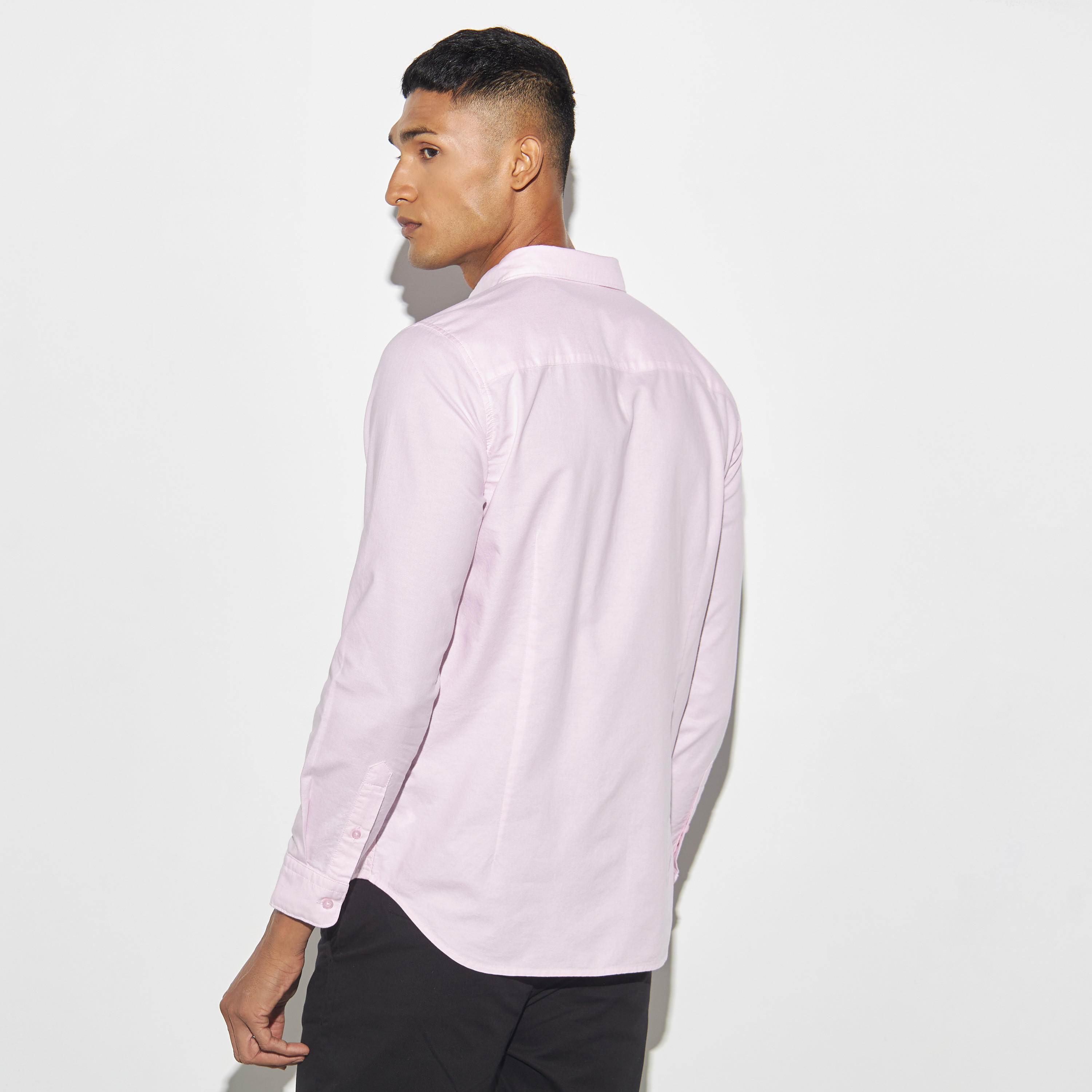 Solid Shirt with Long Sleeves-men-clothing-shirts-image-3