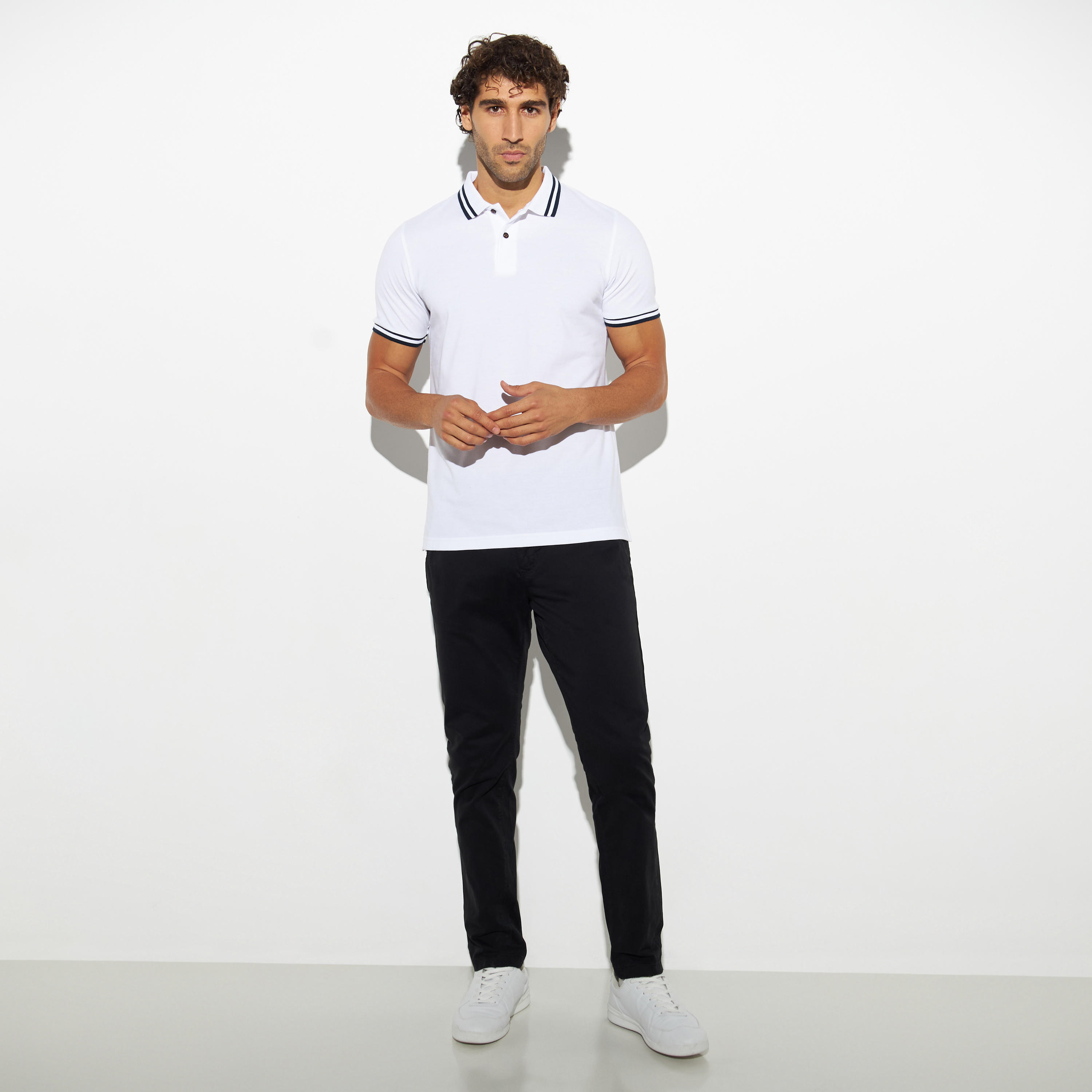Tipping Detail Polo T-shirt with Short Sleeves-men-clothing-tshirtsandpolos-polos-image-2