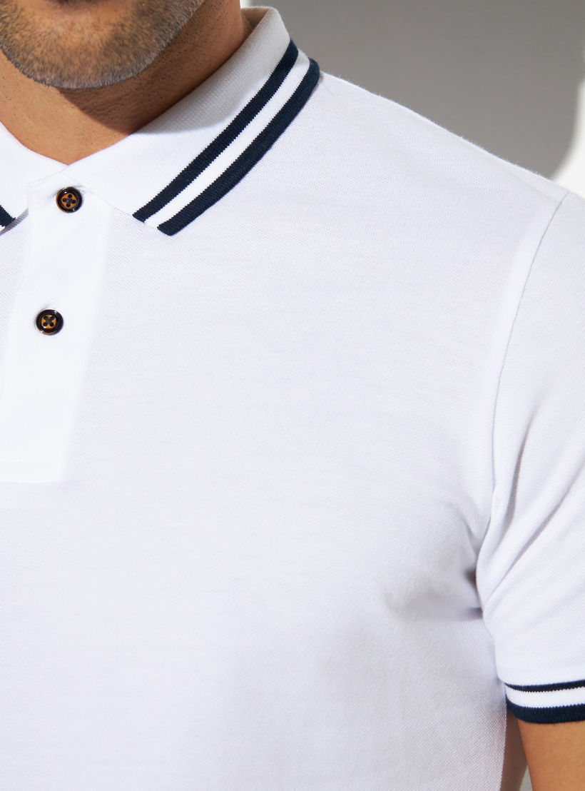 Tipping Detail Polo T-shirt with Short Sleeves-men-clothing-tshirtsandpolos-polos-image-4
