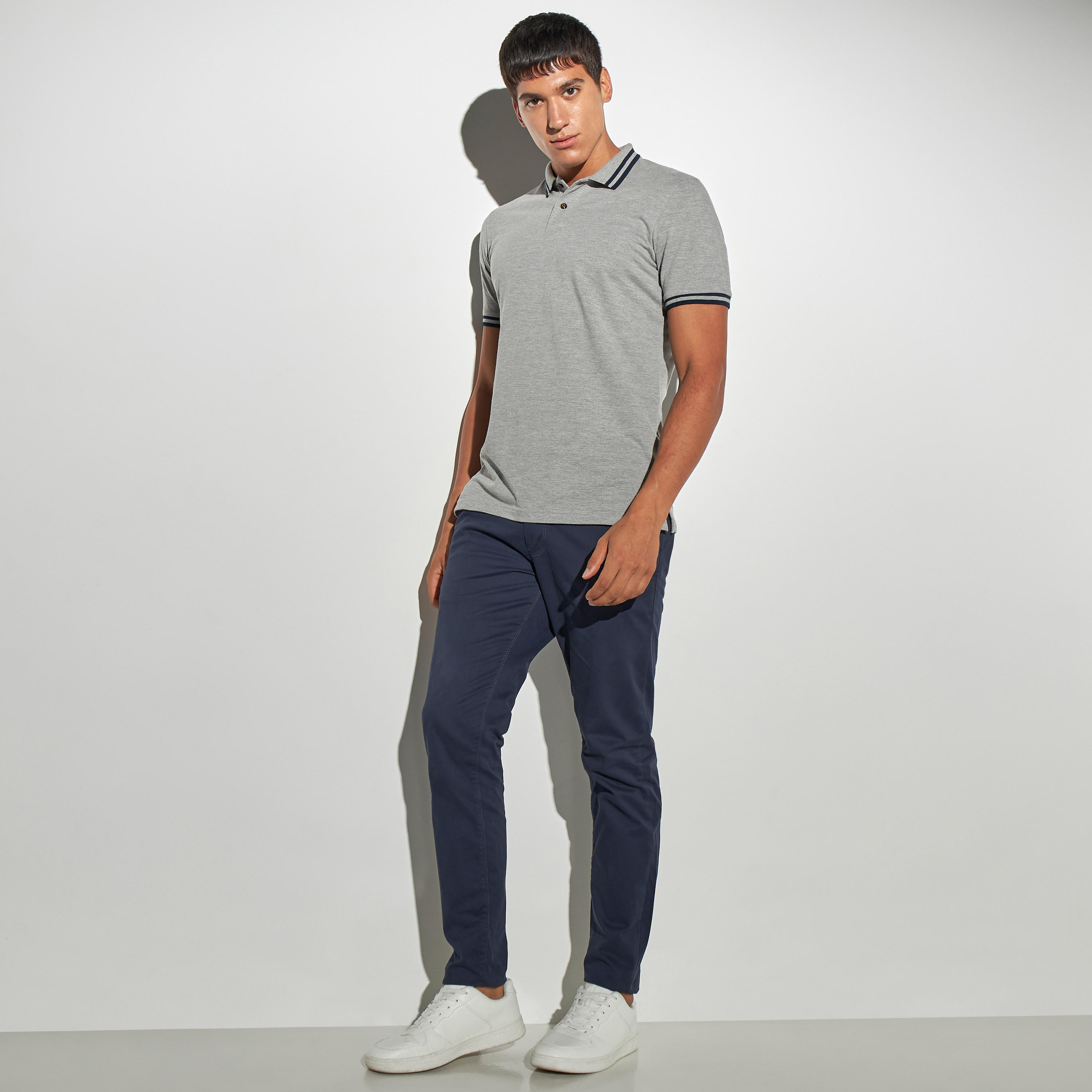 تيشيرت بولو سادة بأكمام قصيرة-men-clothing-tshirtsandpolos-polos-image-3