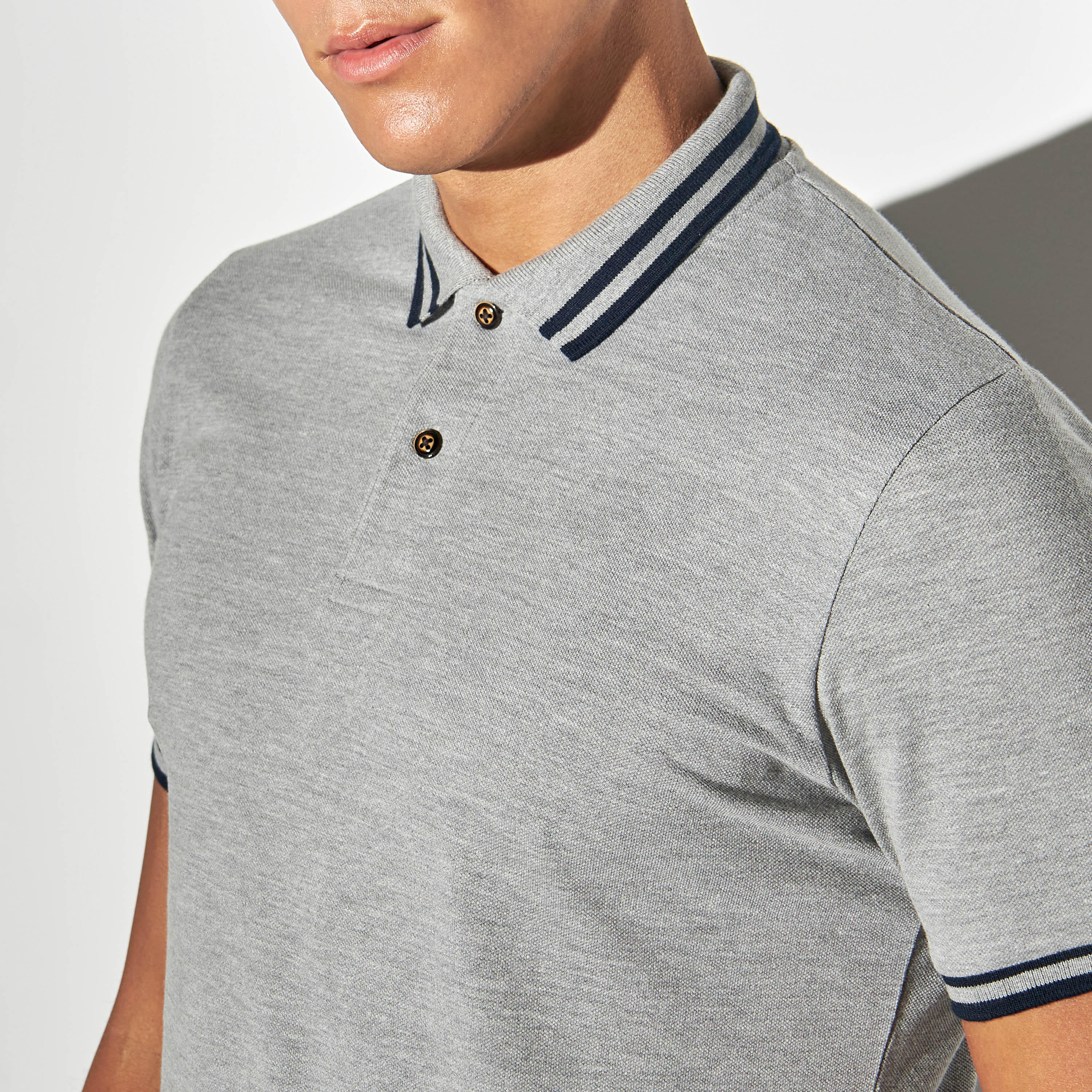 تيشيرت بولو سادة بأكمام قصيرة-men-clothing-tshirtsandpolos-polos-image-1
