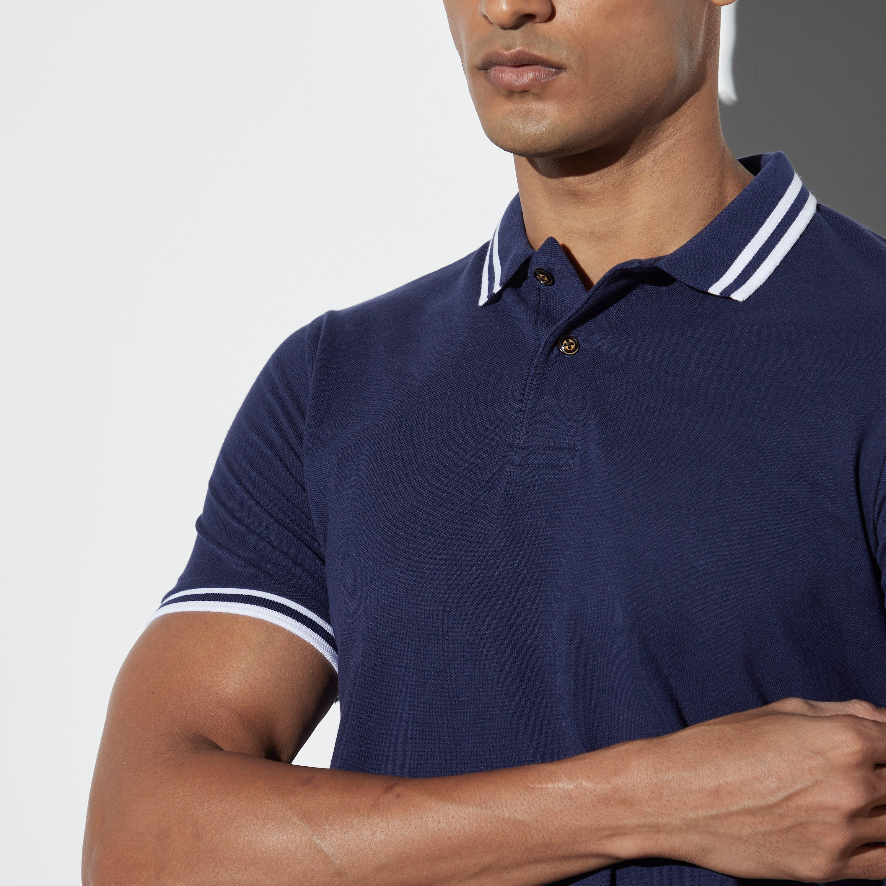 تيشيرت بولو بأكمام قصيرة وخيوط بارزة-men-clothing-tshirtsandpolos-polos-image-4