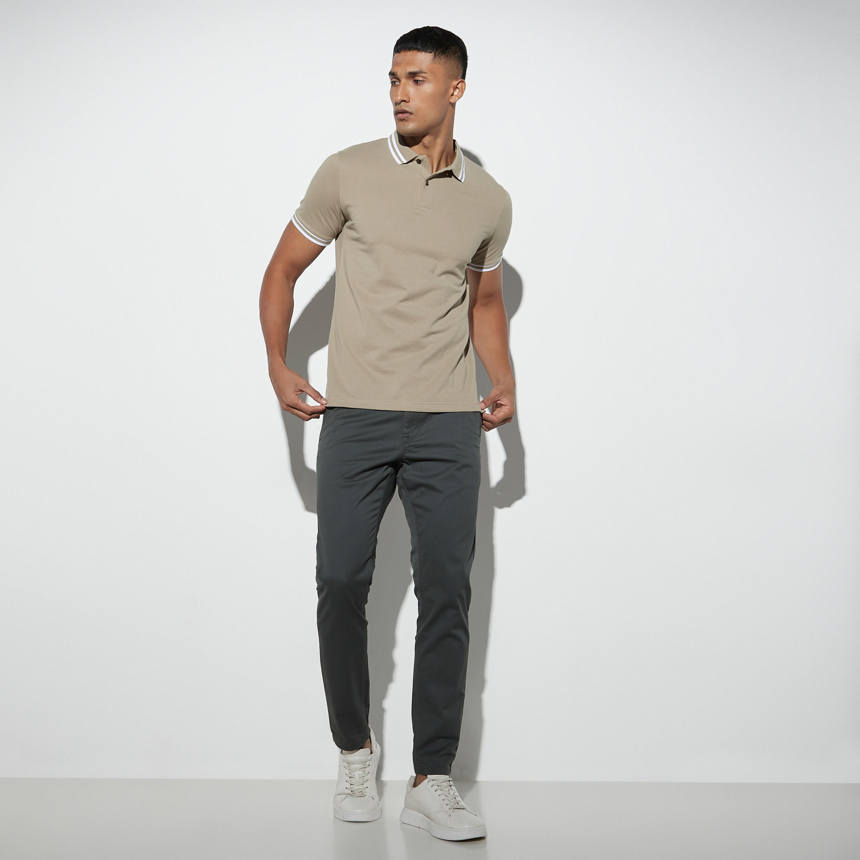 Solid Polo T-shirt with Short Sleeves-men-clothing-tshirtsandpolos-polos-image-2