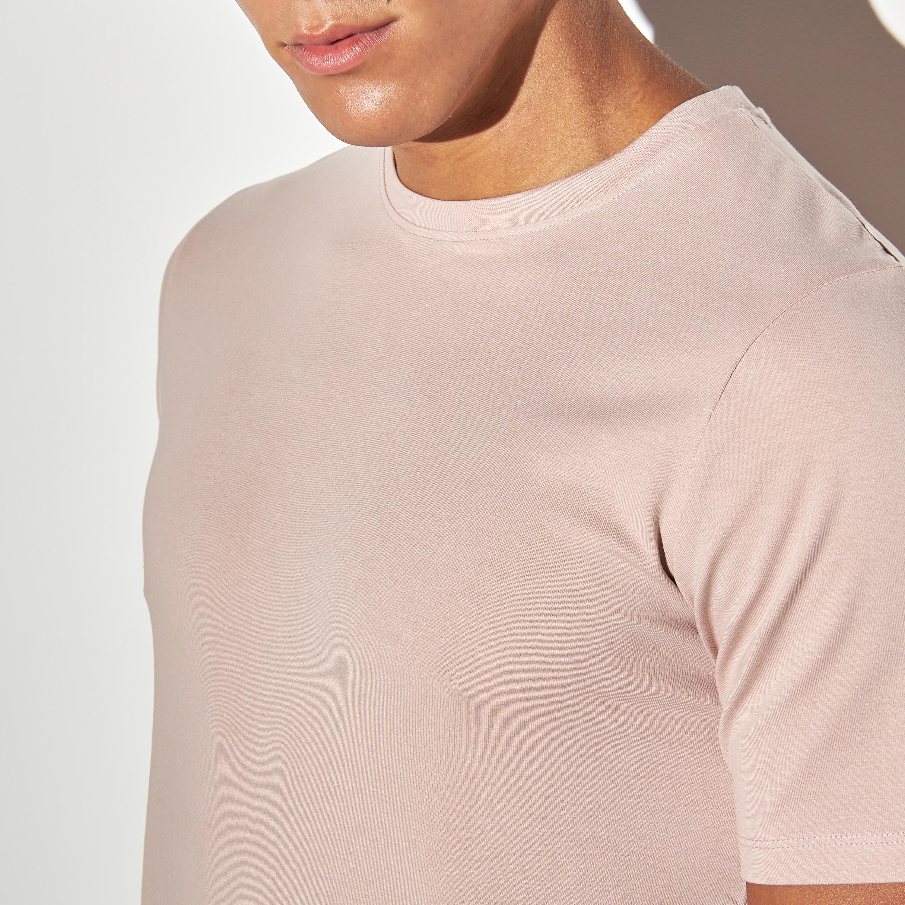 Solid Crew Neck T-shirt with Short Sleeves-men-clothing-tshirtsandpolos-tshirts-image-4