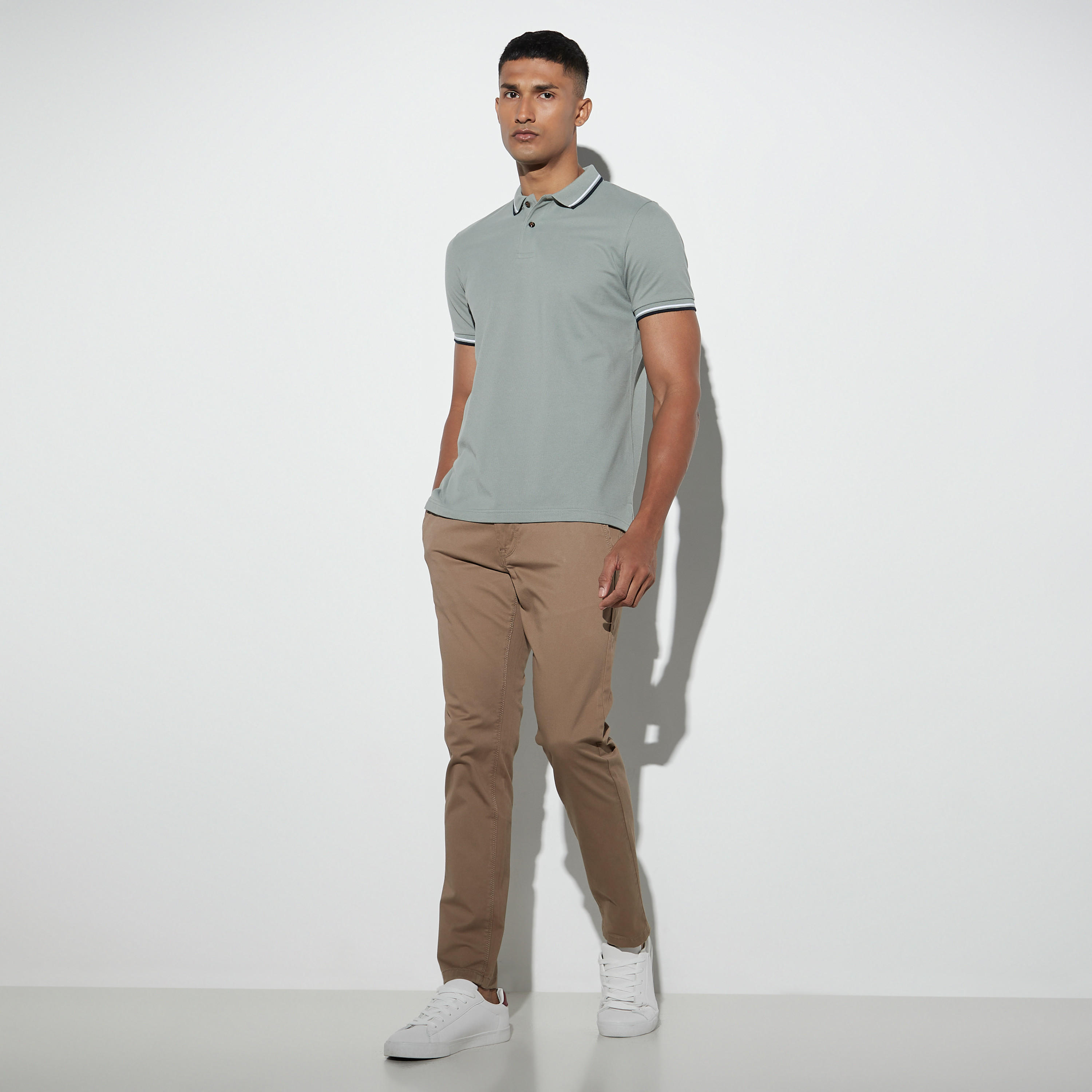 Solid Polo T-shirt with Short Sleeves-men-clothing-tshirtsandpolos-polos-image-2