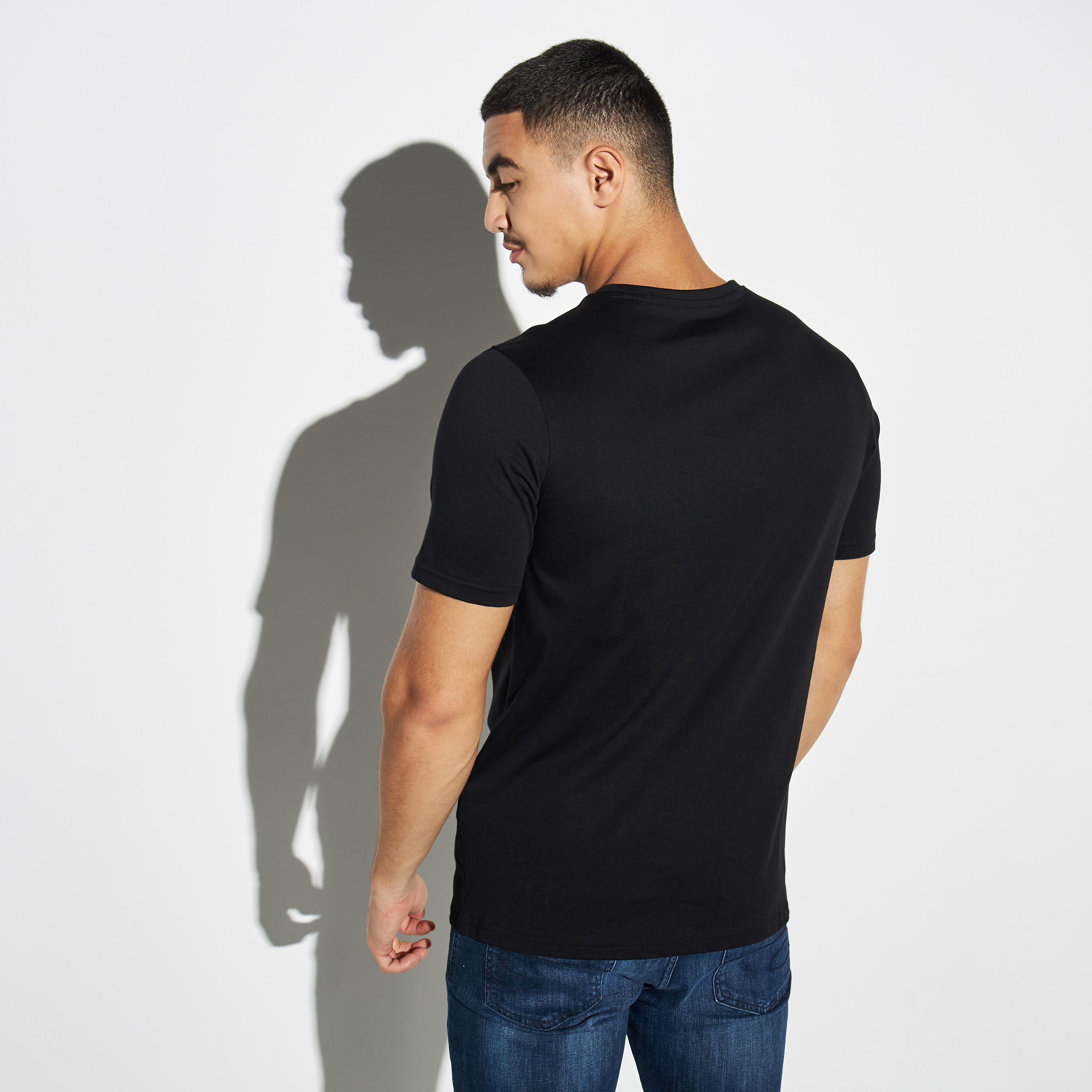 Slogan Print T-shirt with Crew Neck and Short Sleeves-men-clothing-tshirtsandpolos-tshirts-image-3