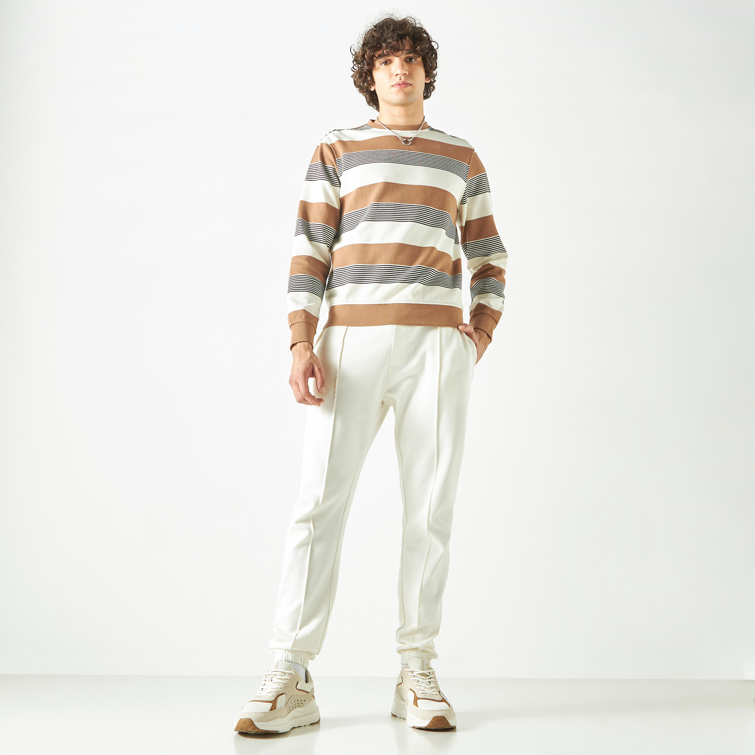 Striped Sweatshirt with Long Sleeves-men-winterwear-hoodiesandsweatshirts-image-2
