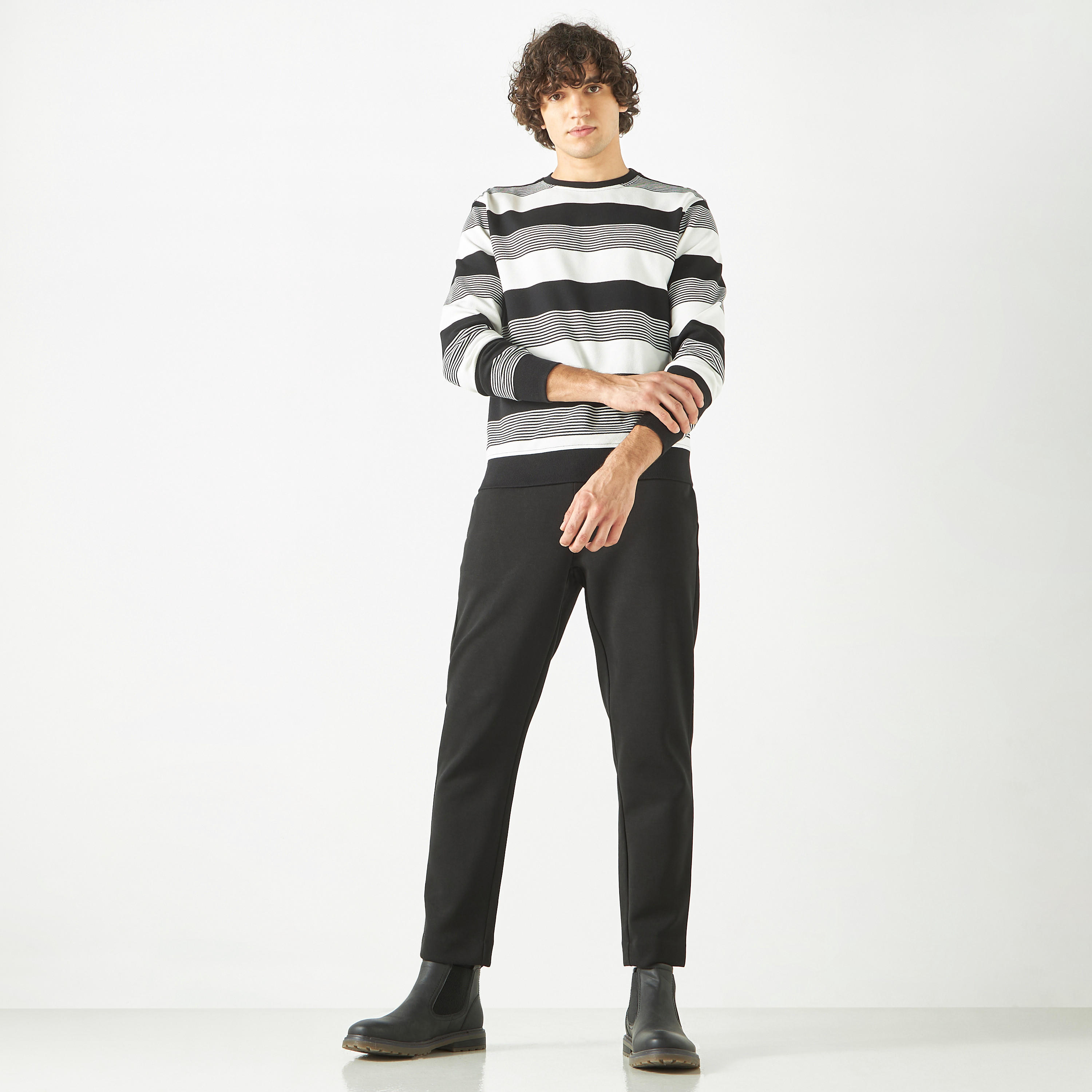 Striped Sweatshirt with Long Sleeves-men-winterwear-hoodiesandsweatshirts-image-2