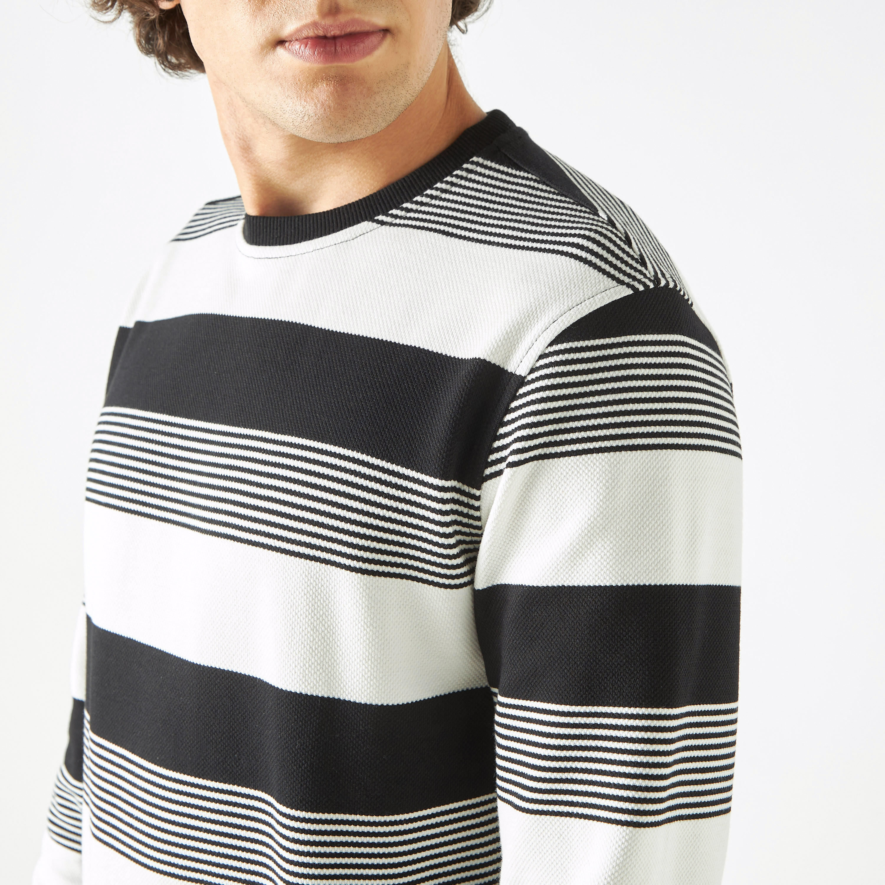 Striped Sweatshirt with Long Sleeves-men-winterwear-hoodiesandsweatshirts-image-4