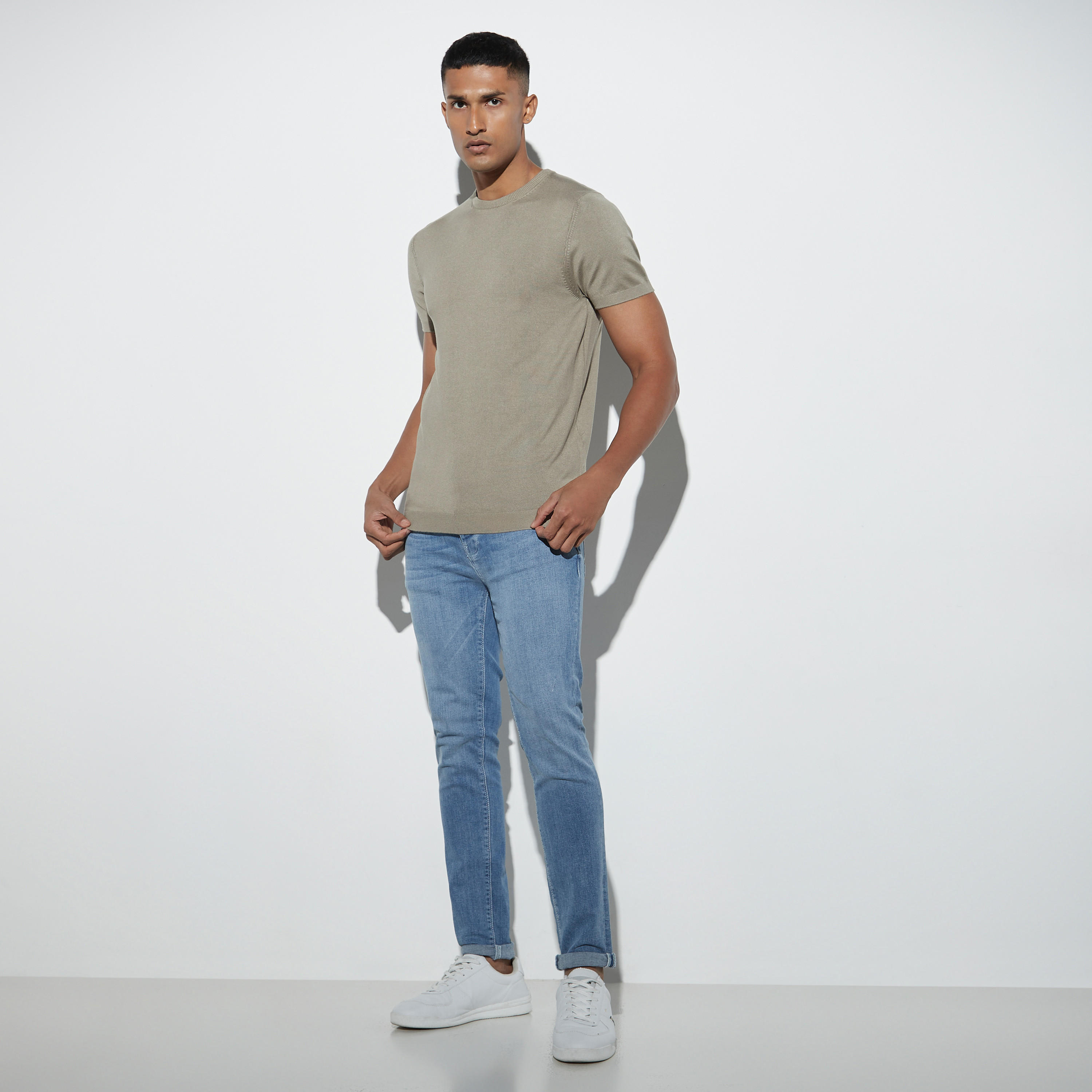 Solid T-shirt with Short Sleeves-men-clothing-tshirtsandpolos-tshirts-image-2