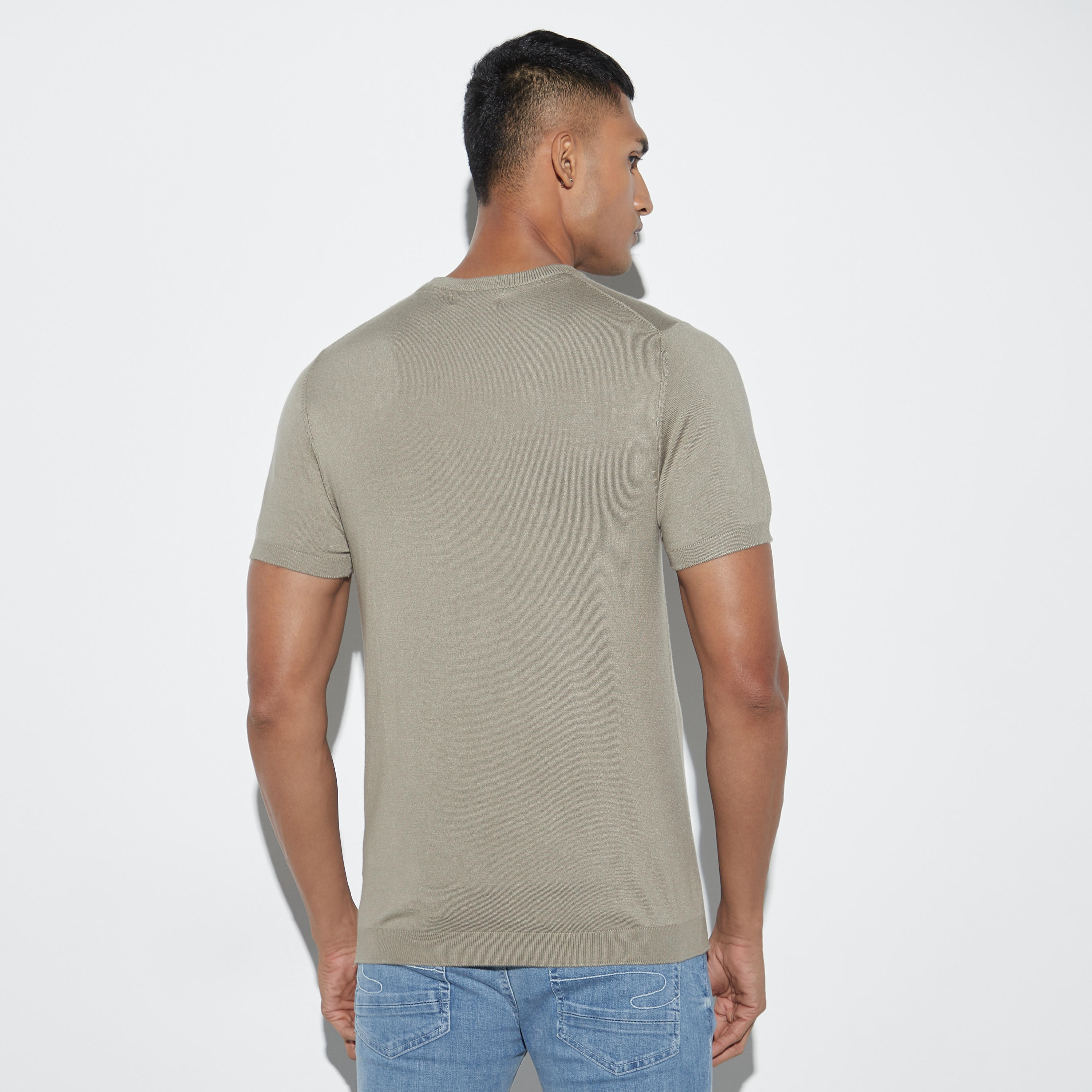 Solid T-shirt with Short Sleeves-men-clothing-tshirtsandpolos-tshirts-image-3