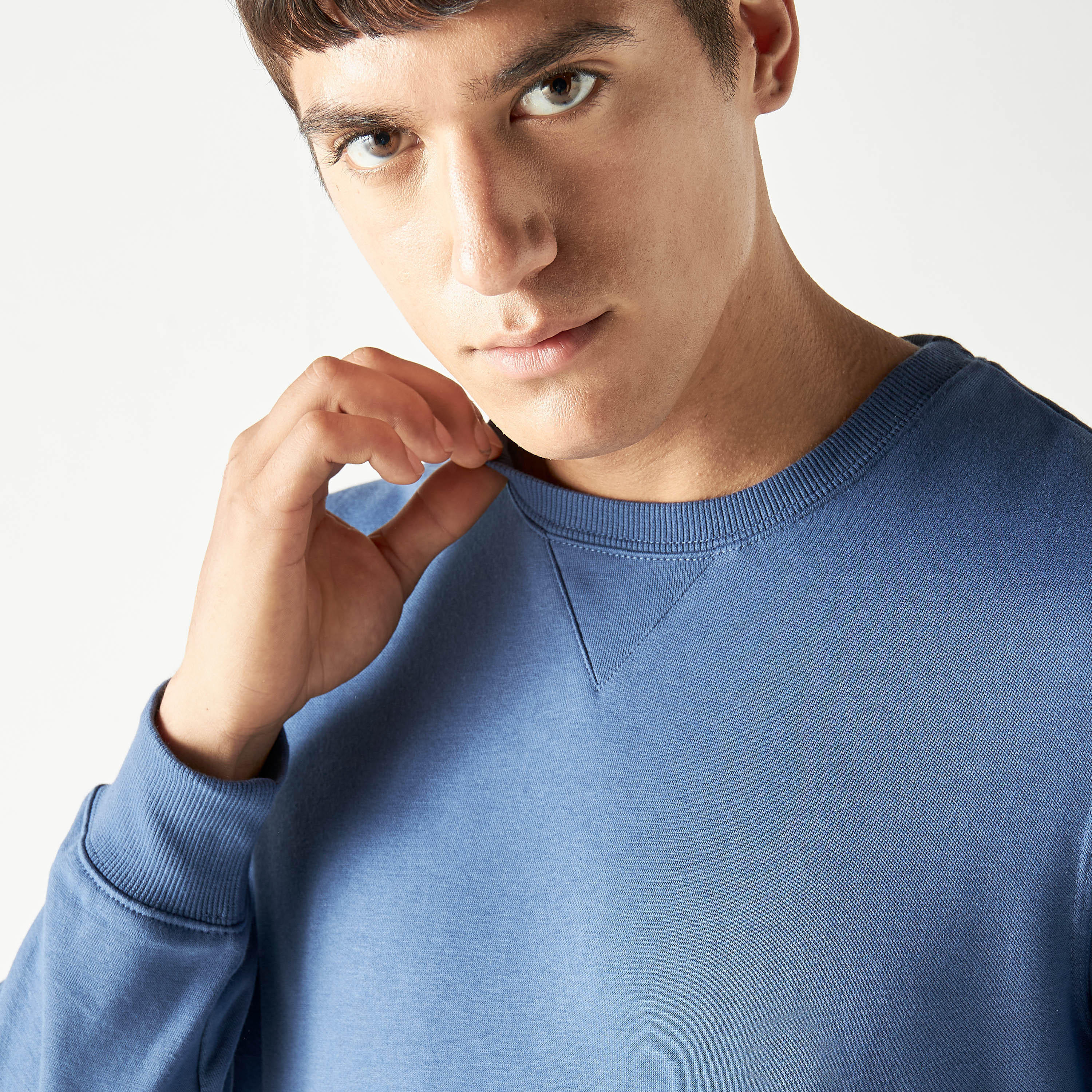 Crew Neck Sweatshirt with Long Sleeves-men-winterwear-hoodiesandsweatshirts-image-4