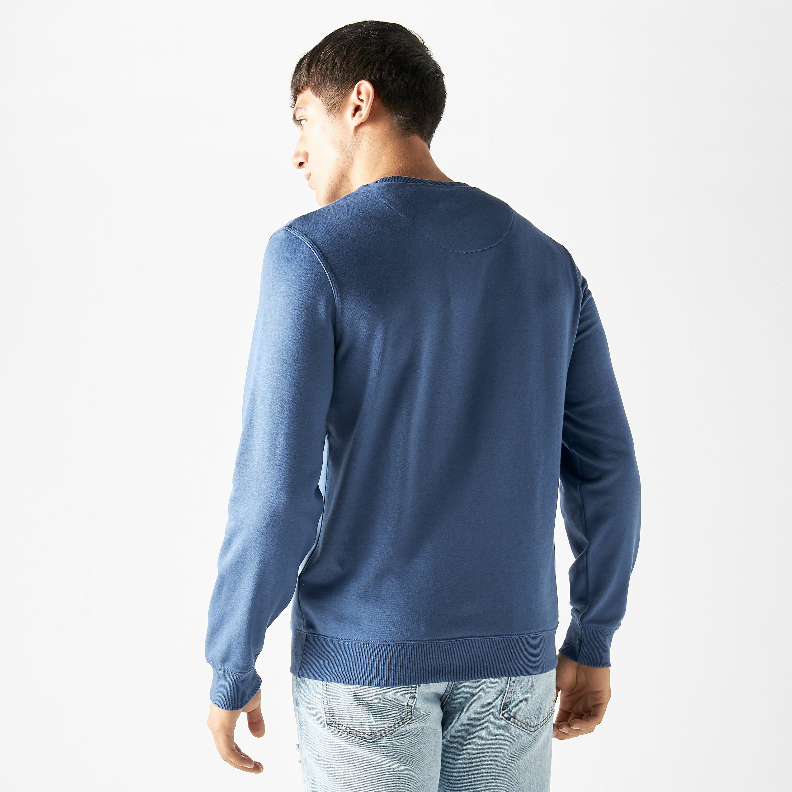 Crew Neck Sweatshirt with Long Sleeves-men-winterwear-hoodiesandsweatshirts-image-5