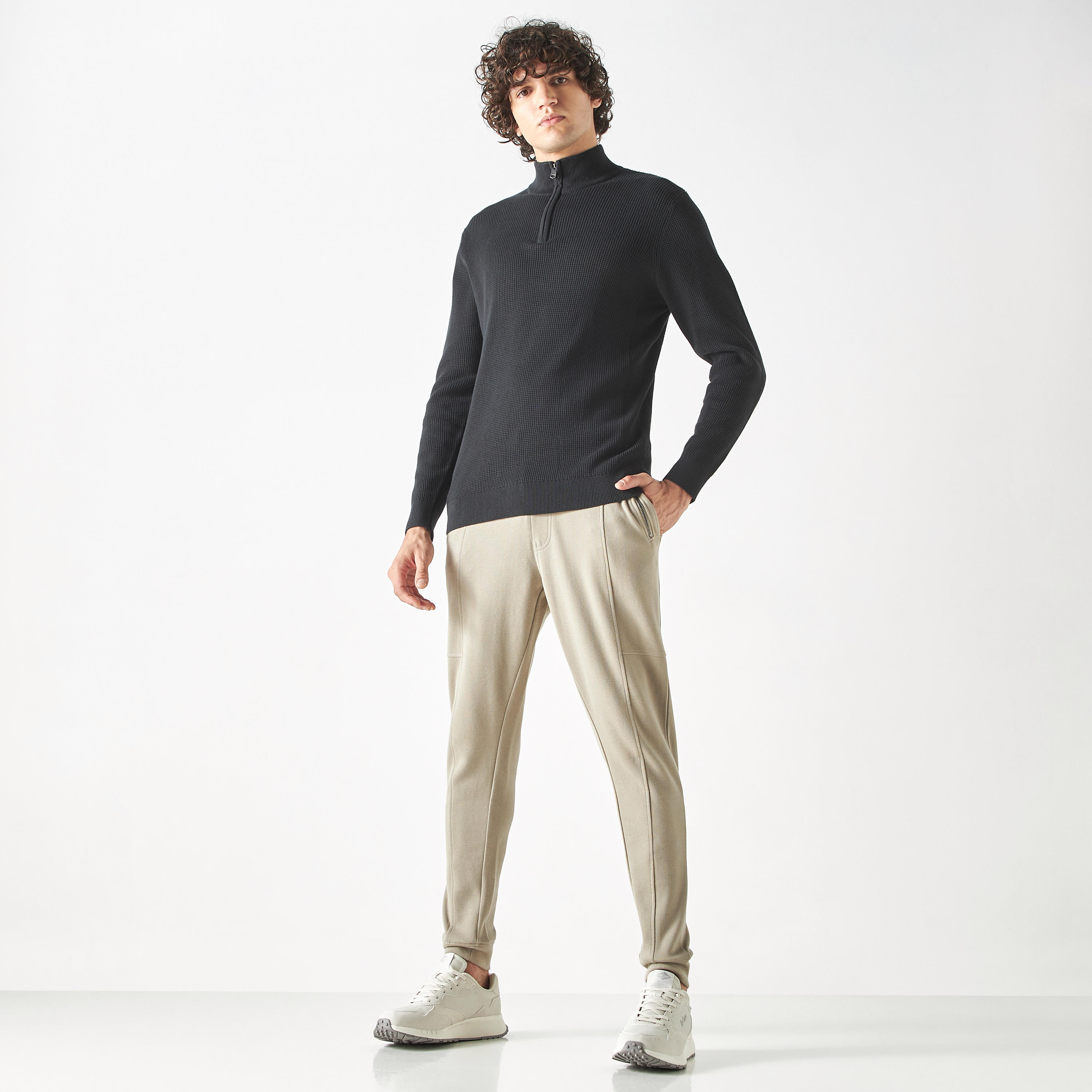 Textured High Neck Sweater with Zip Closure-men-clothing-sweatersandpullovers-image-2