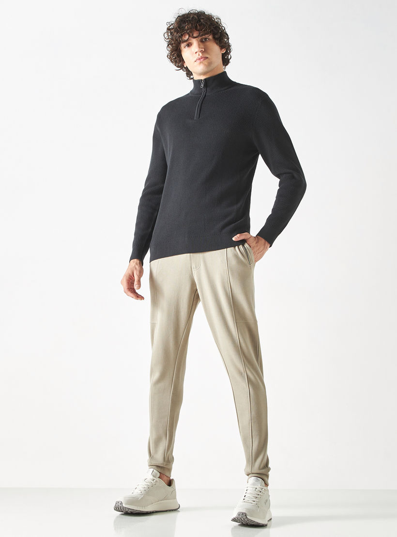 Textured High Neck Sweater with Zip Closure-men-clothing-sweatersandpullovers-image-2