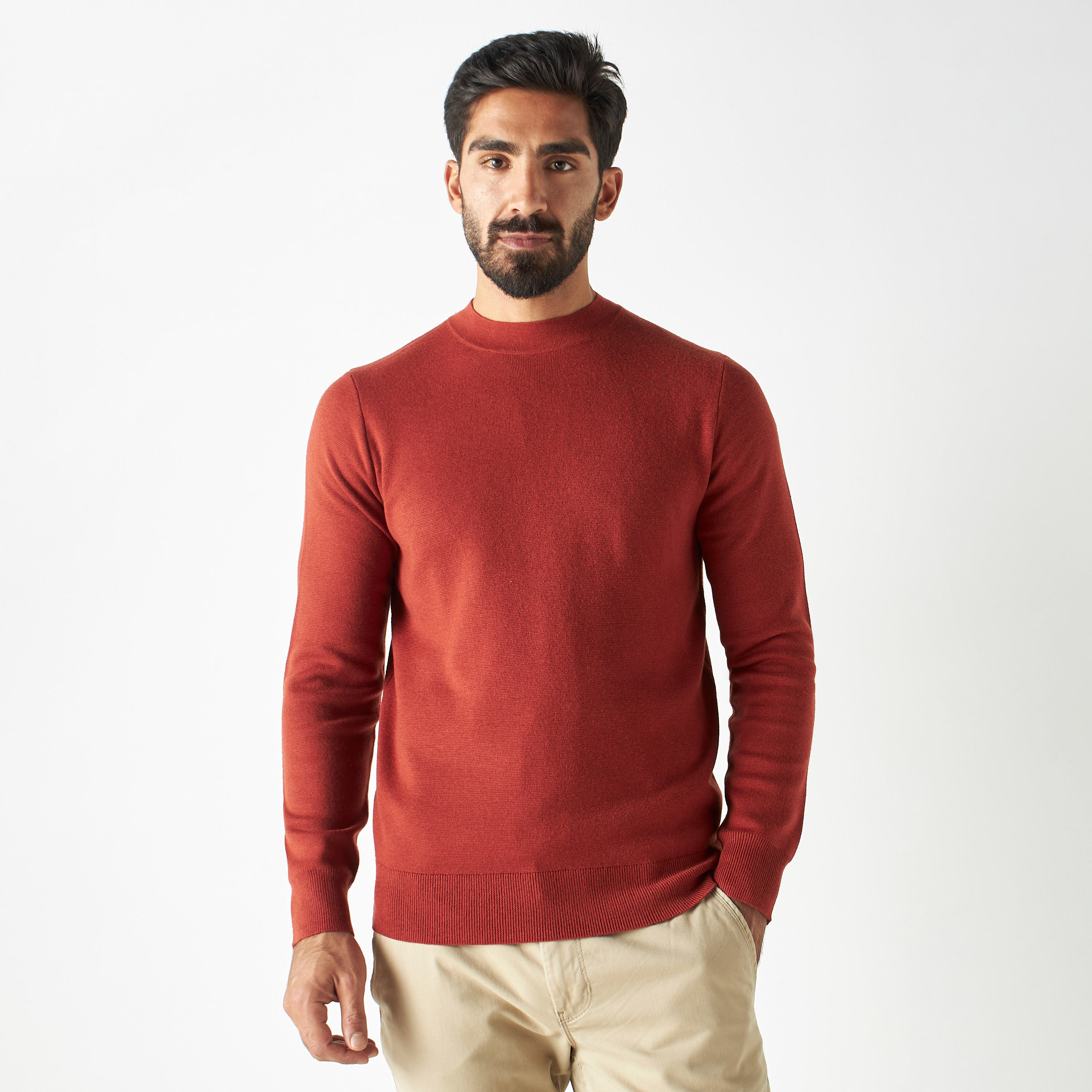 كنزة بارزة الملمس بياقة عالية-men-clothing-sweatersandpullovers-image-4
