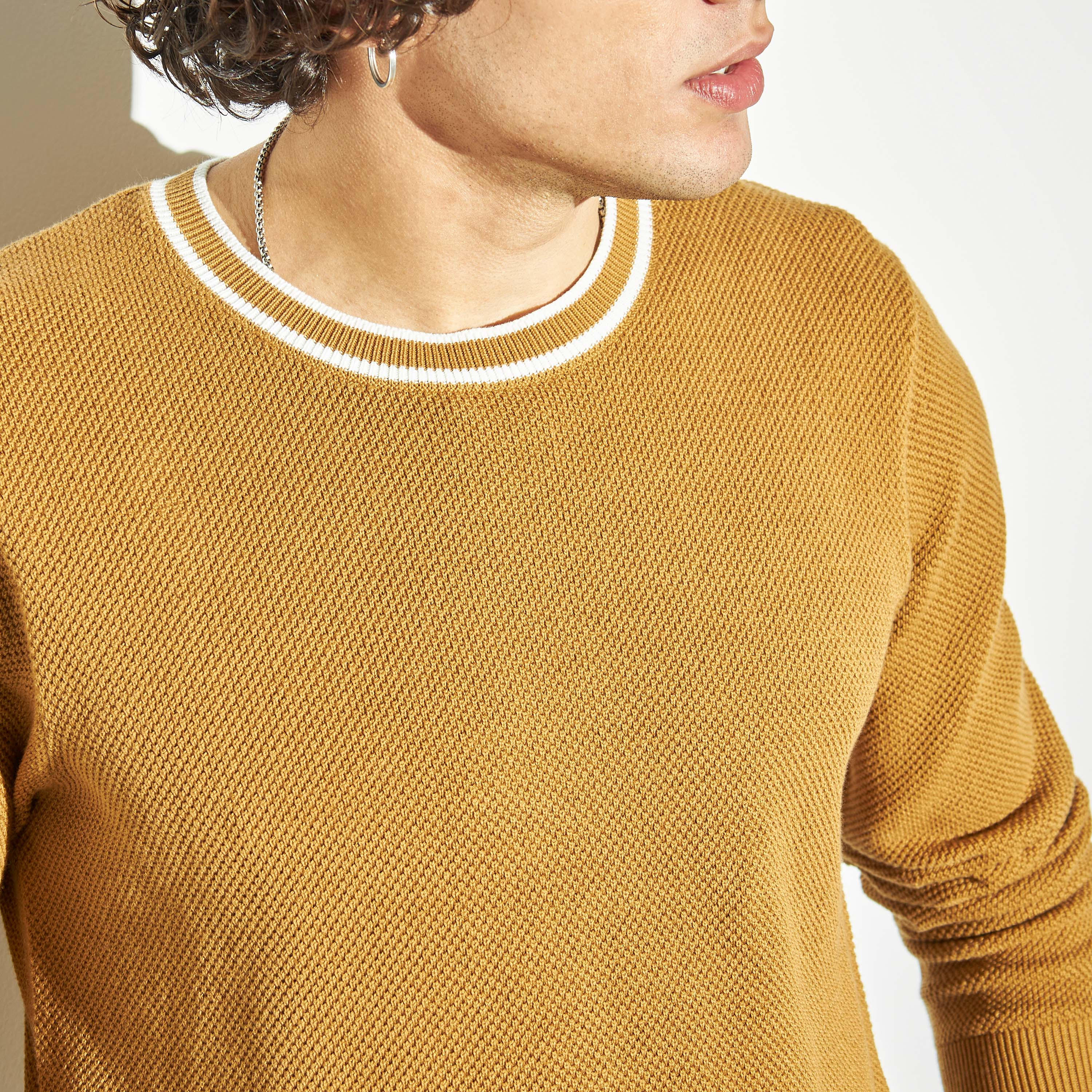 كنزة بارزة الملمس بياقة ضيقة وأكمام طويلة-men-clothing-sweatersandpullovers-image-4