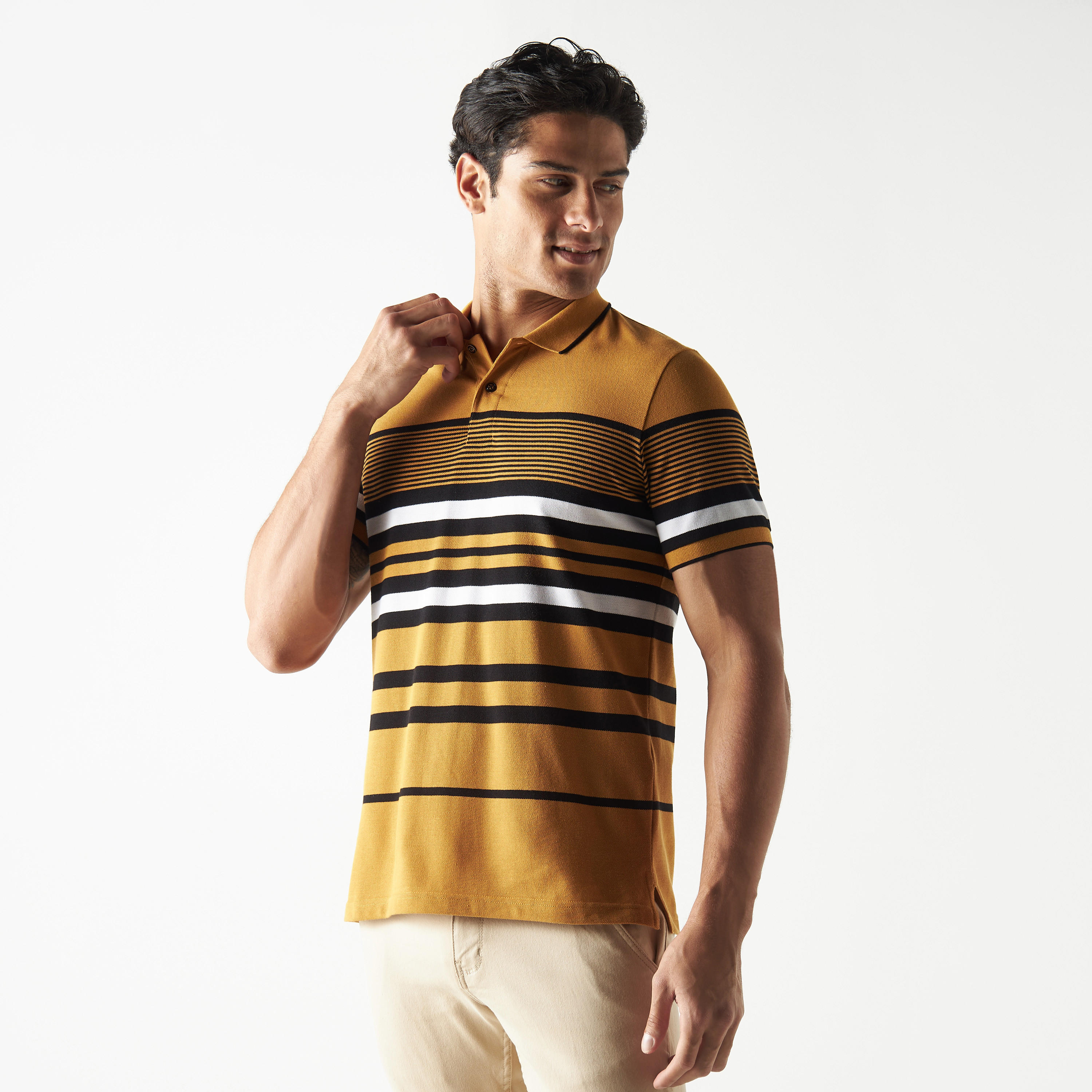 تيشيرت بولو مقلم بأكمام قصيرة-men-clothing-tshirtsandpolos-polos-image-1