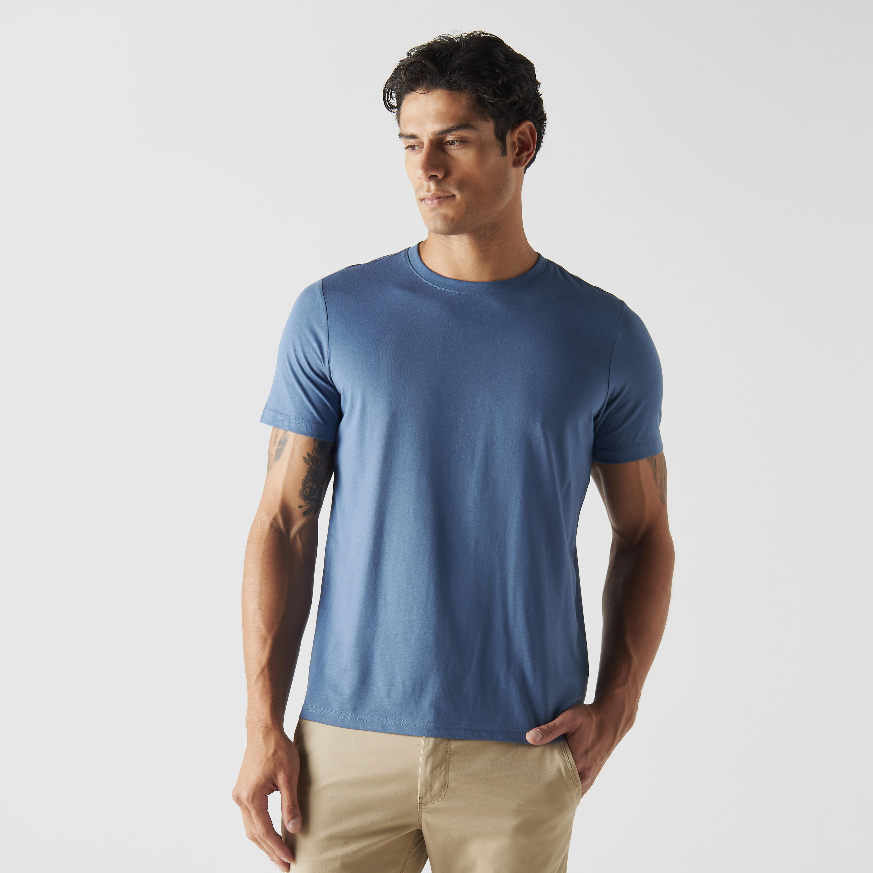 Crew Neck T-shirt with Short Sleeves-men-clothing-tshirtsandpolos-tshirts-image-1