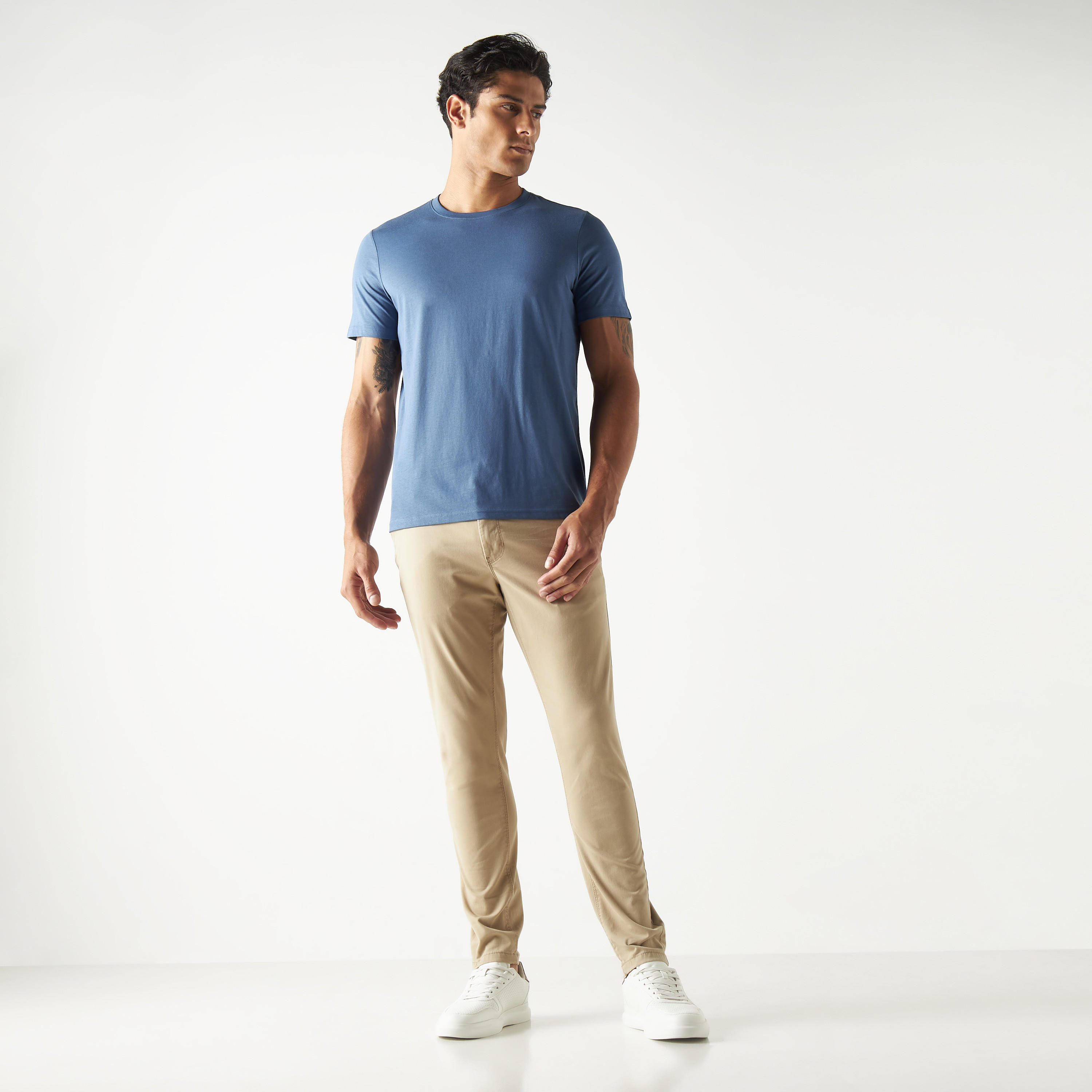 Crew Neck T-shirt with Short Sleeves-men-clothing-tshirtsandpolos-tshirts-image-2