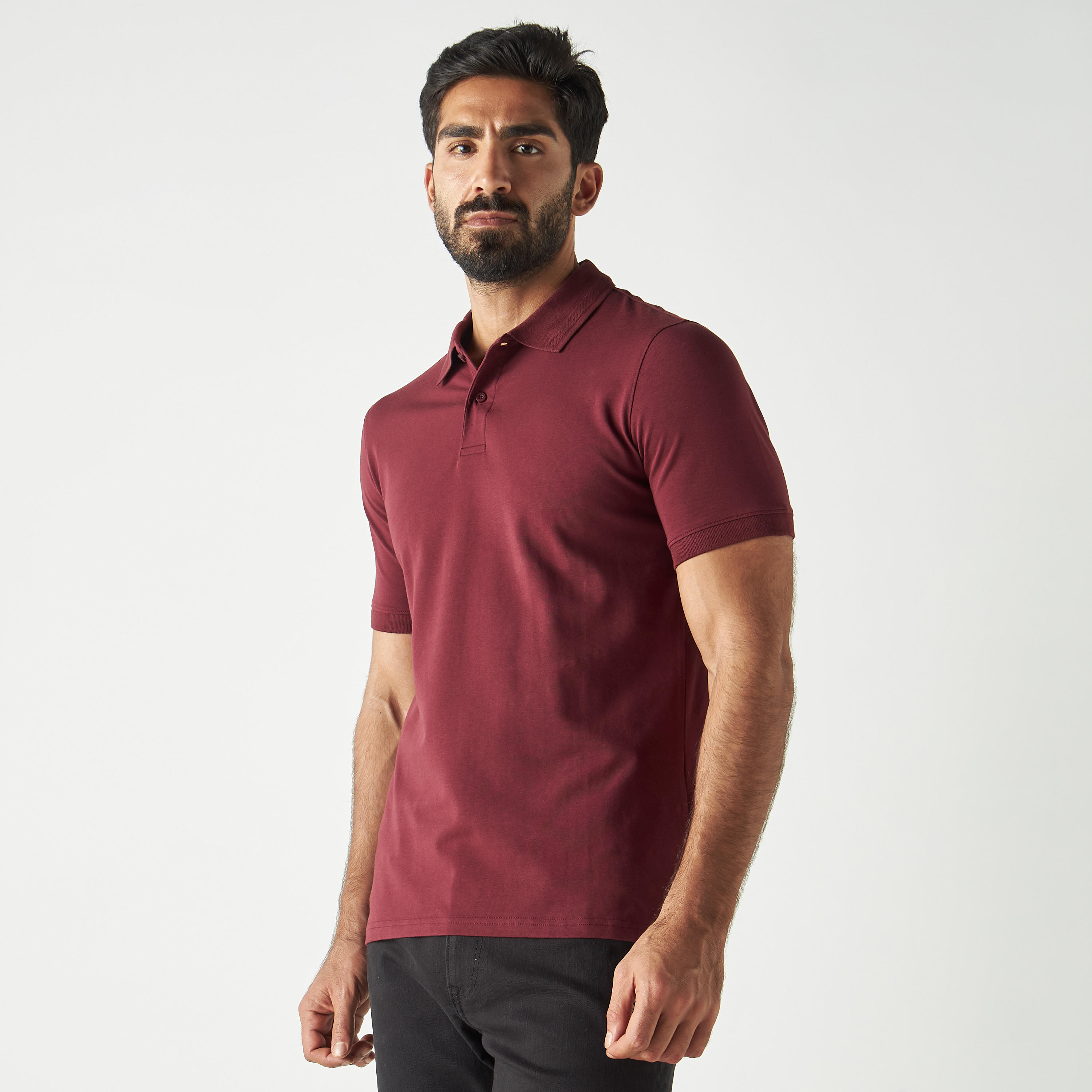 Solid Polo T-shirt with Short Sleeves-men-clothing-tshirtsandpolos-polos-image-1