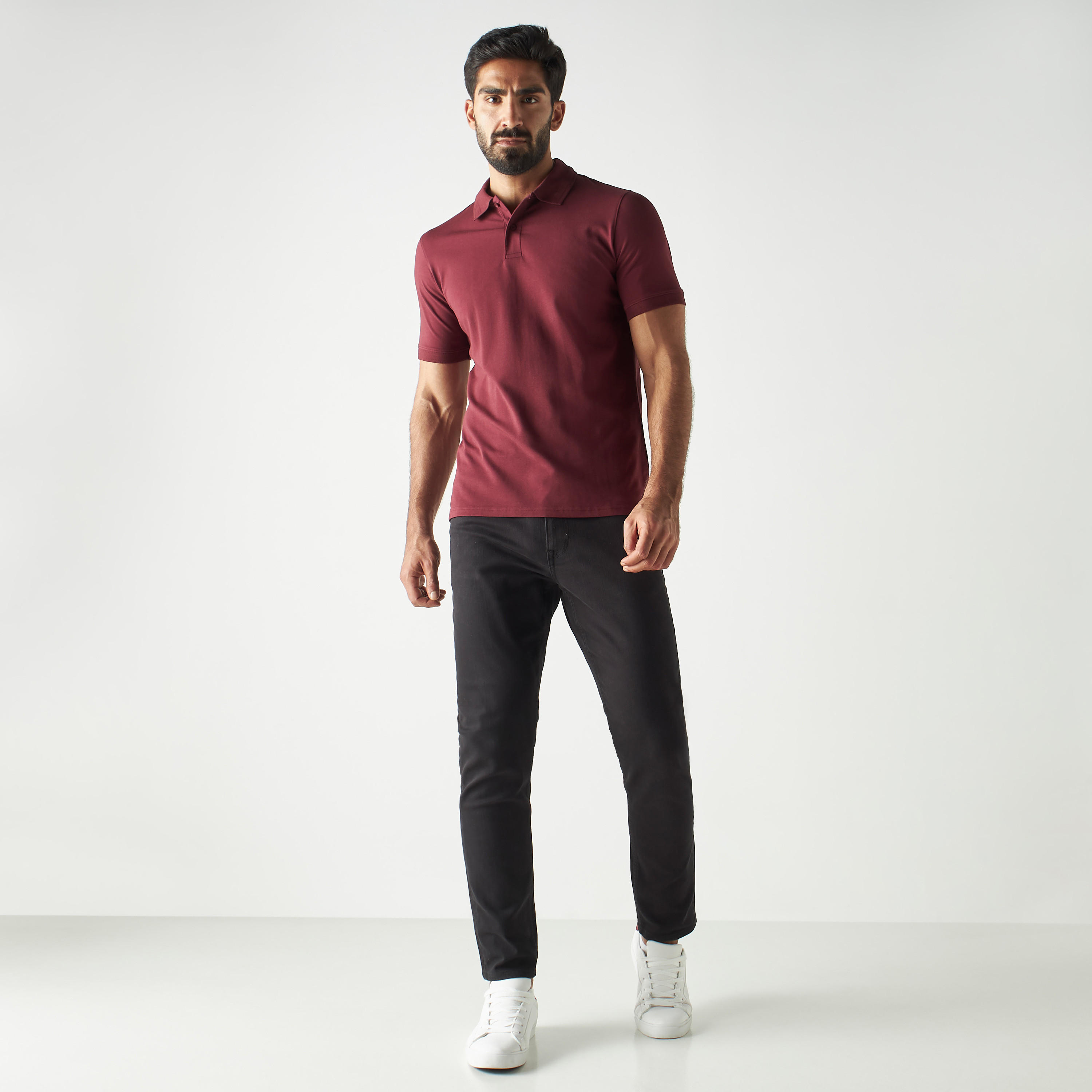 Solid Polo T-shirt with Short Sleeves-men-clothing-tshirtsandpolos-polos-image-2