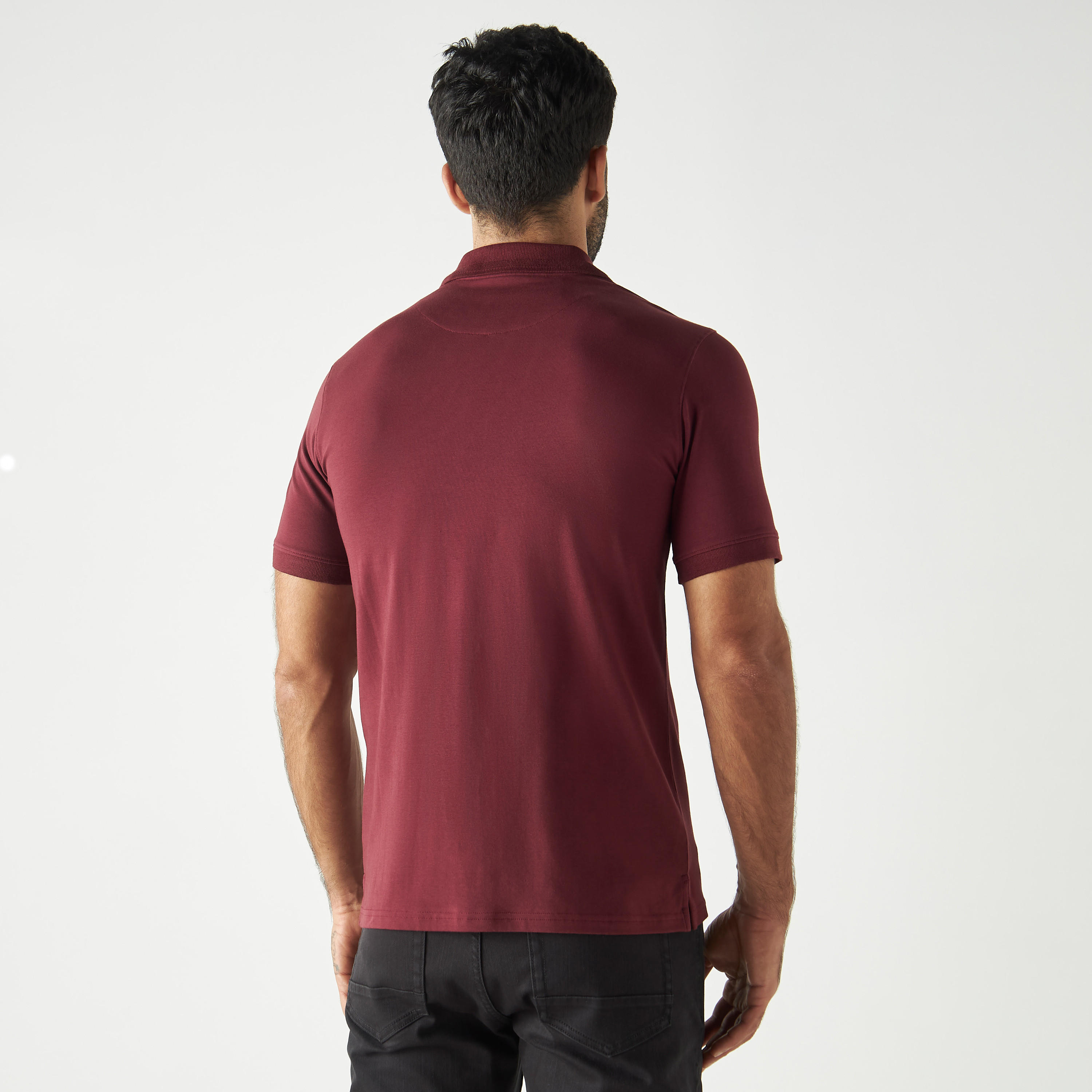 Solid Polo T-shirt with Short Sleeves-men-clothing-tshirtsandpolos-polos-image-3