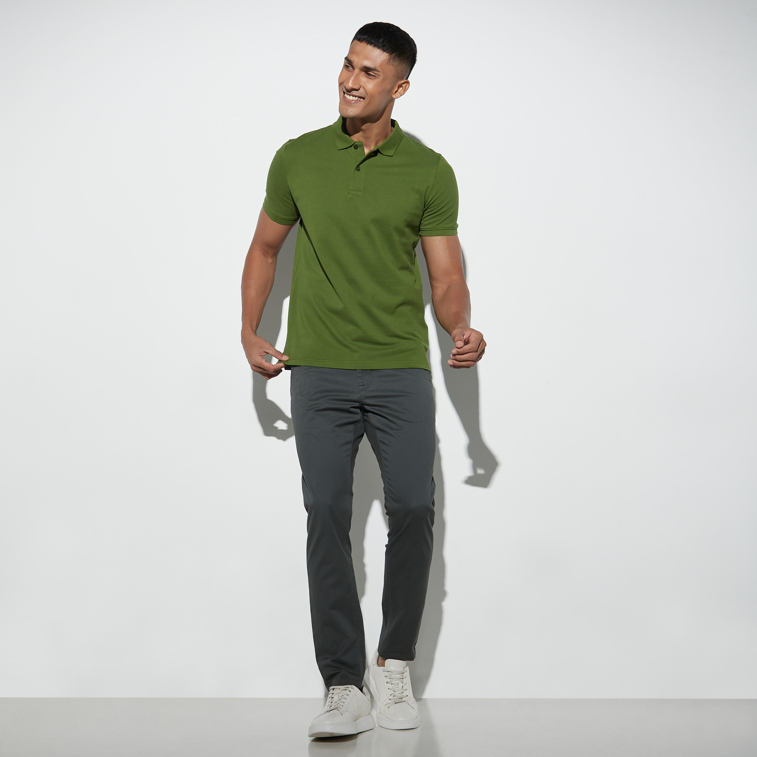 Solid Pique Polo T-shirt with Short Sleeves-men-clothing-tshirtsandpolos-polos-image-2