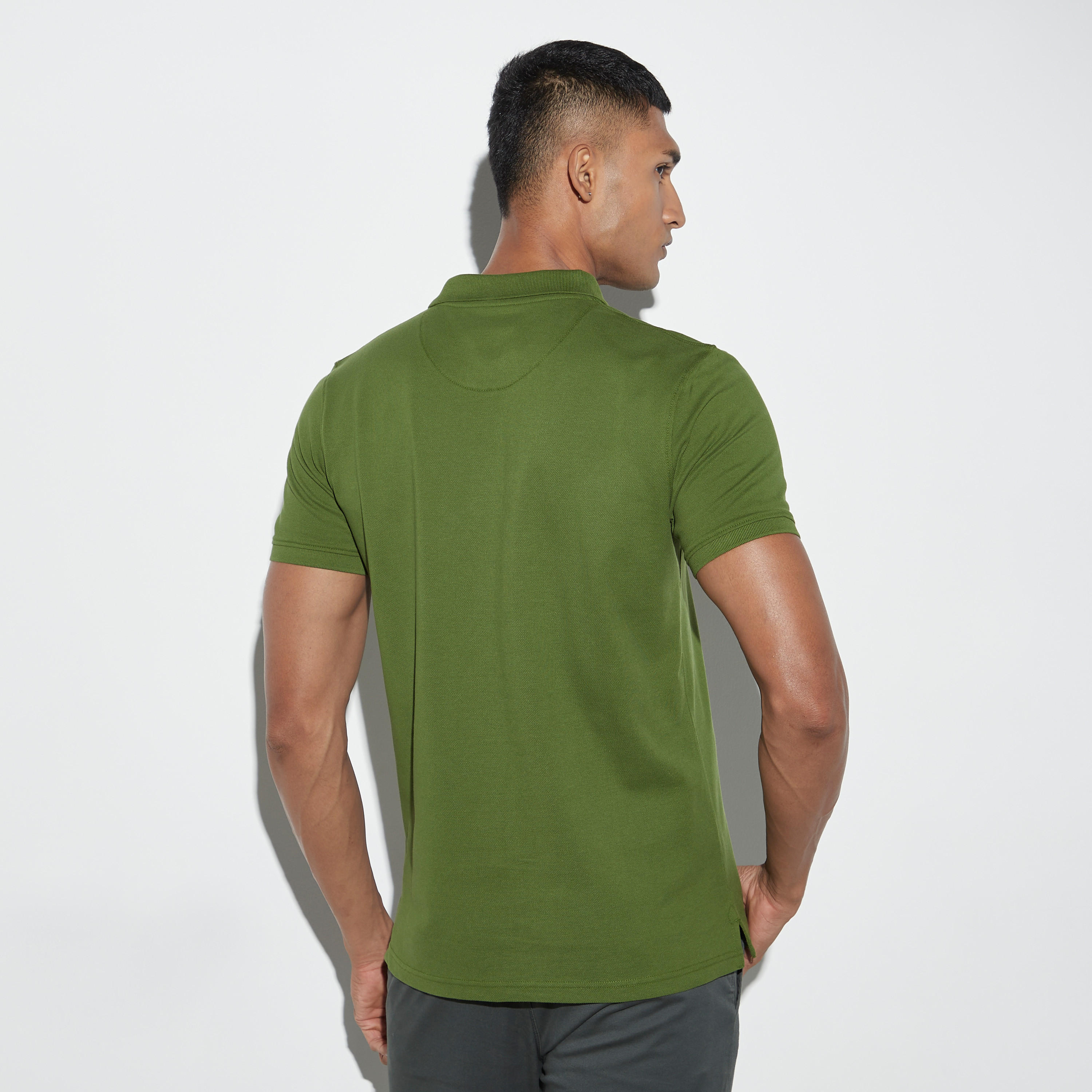 Solid Pique Polo T-shirt with Short Sleeves-men-clothing-tshirtsandpolos-polos-image-3