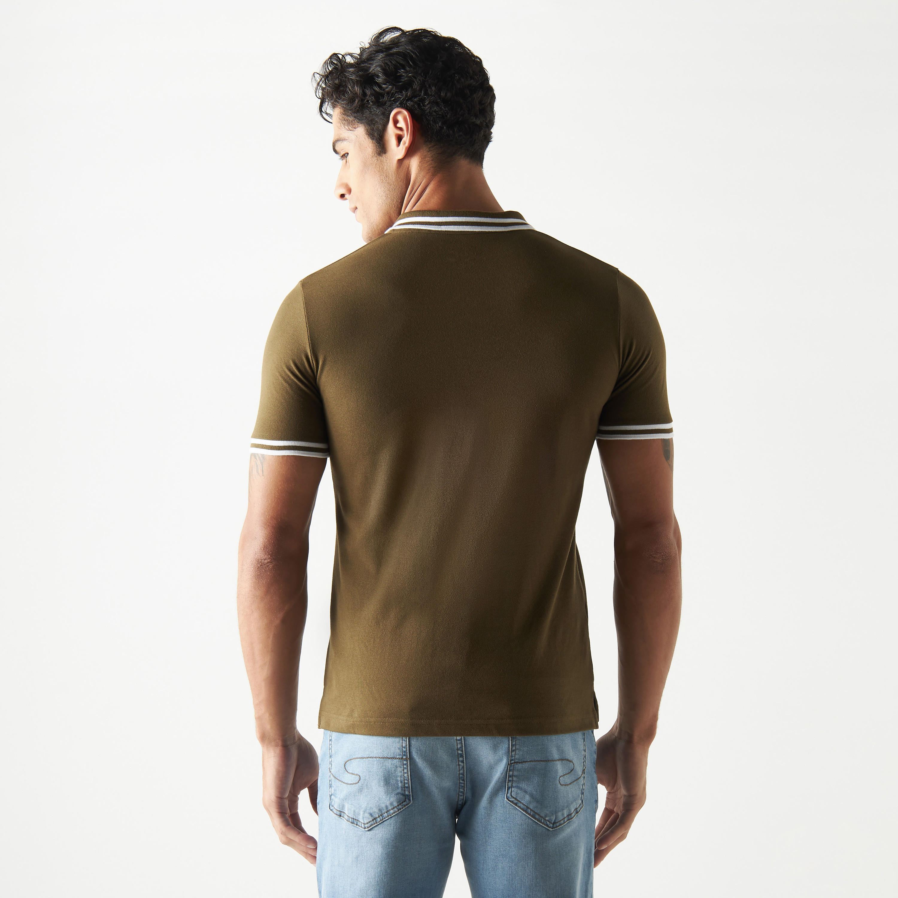 تيشيرت بولو بأكمام قصيرة وخيوط بارزة-men-clothing-tshirtsandpolos-polos-image-4
