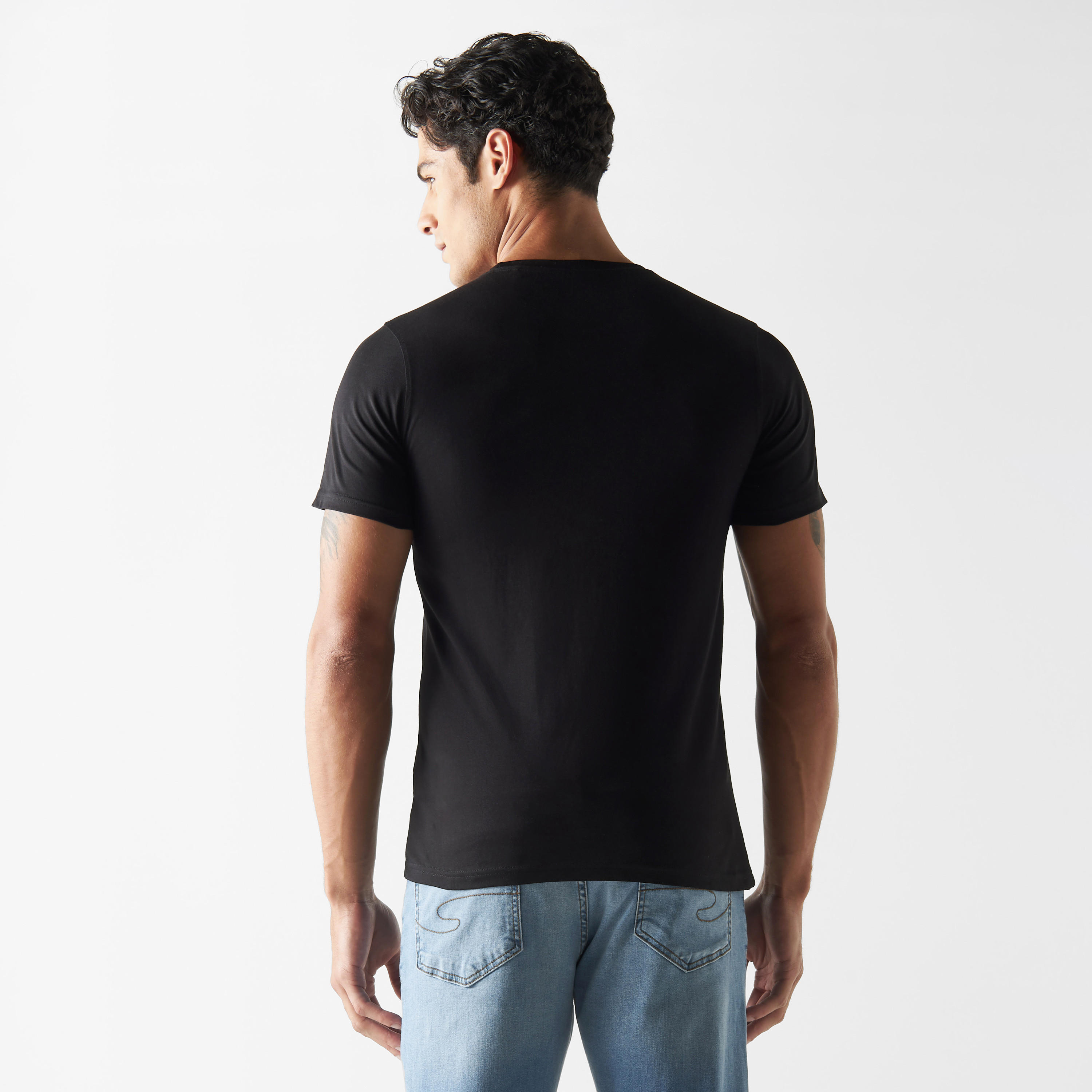 Typography Print Crew Neck T-shirt with Short Sleeves-men-clothing-tshirtsandpolos-tshirts-image-3