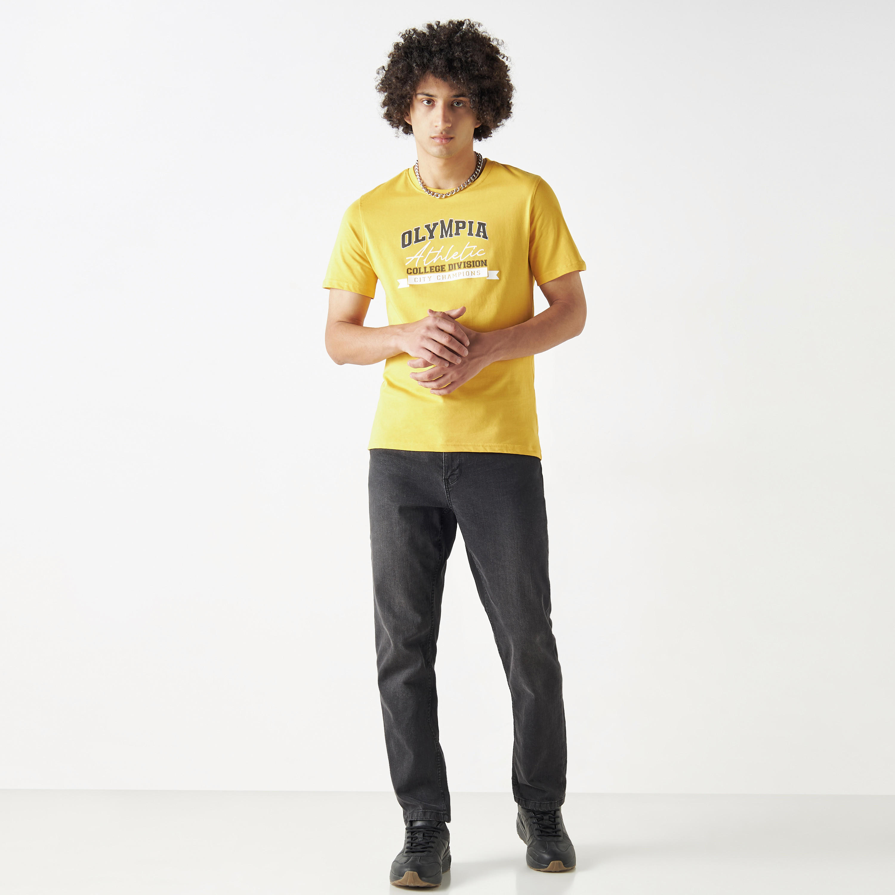 Printed Crew Neck T-shirt with Short Sleeves-men-clothing-tshirtsandpolos-tshirts-image-2