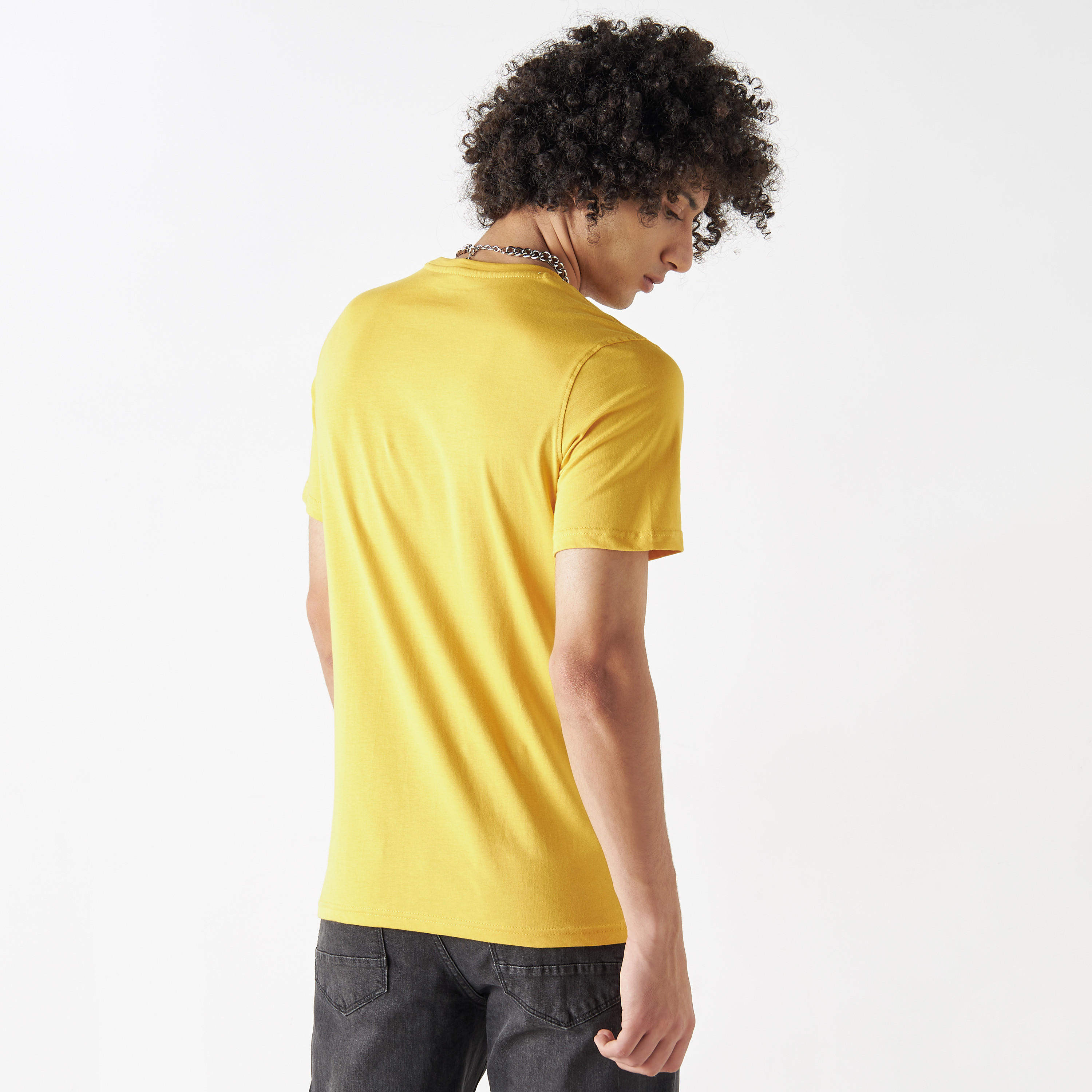 Printed Crew Neck T-shirt with Short Sleeves-men-clothing-tshirtsandpolos-tshirts-image-3