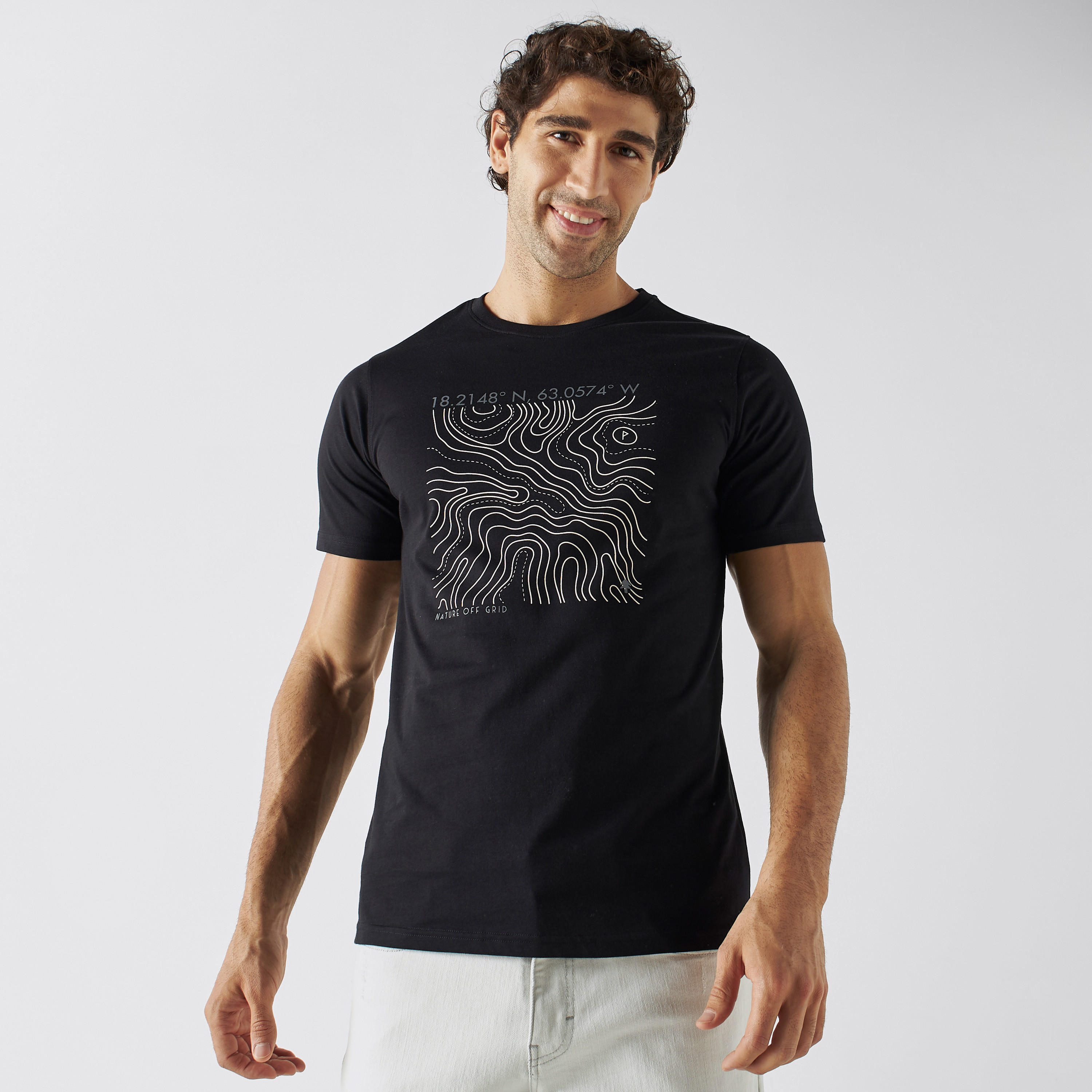 Printed Crew Neck T-shirt with Short Sleeves-men-clothing-tshirtsandpolos-tshirts-image-1