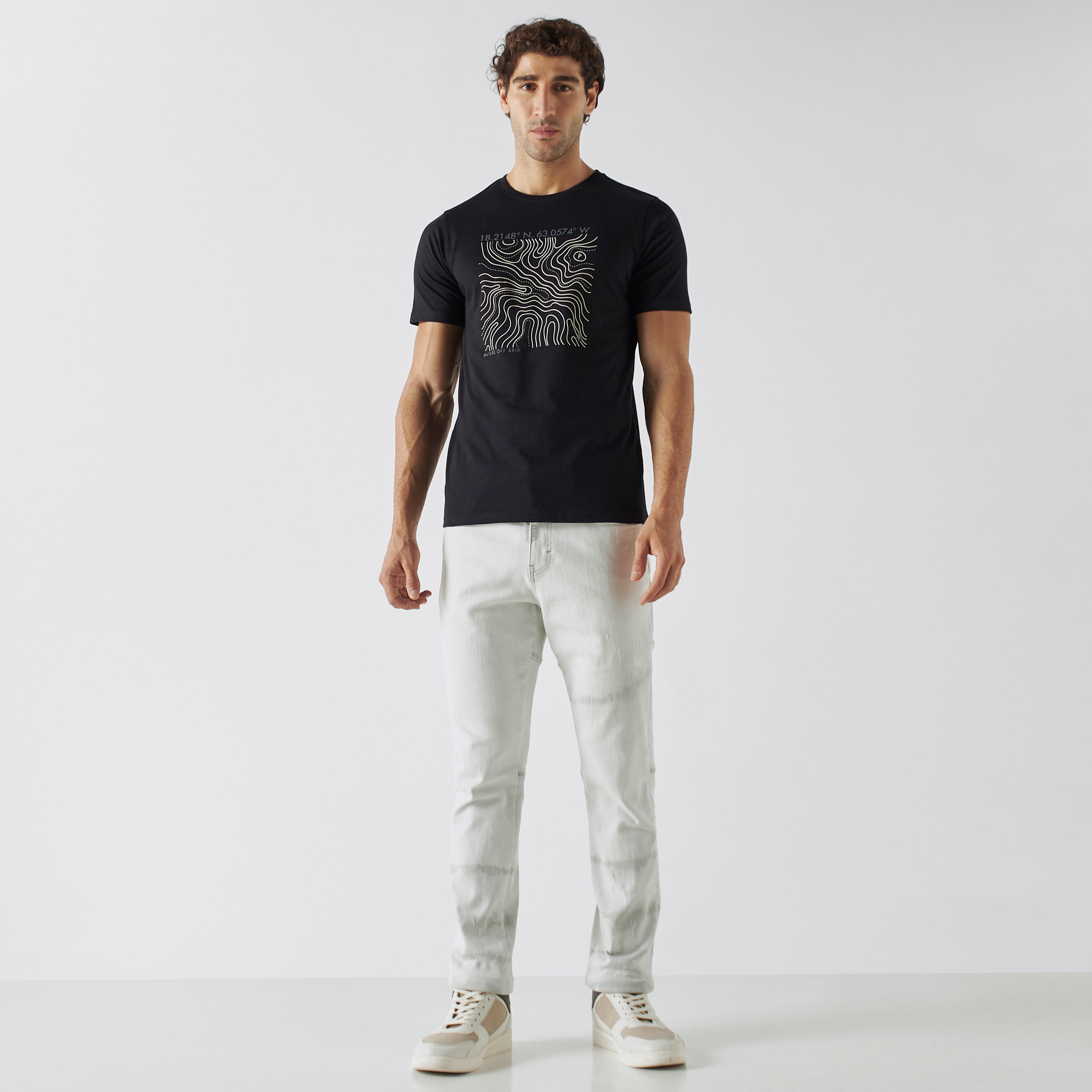 Printed Crew Neck T-shirt with Short Sleeves-men-clothing-tshirtsandpolos-tshirts-image-2