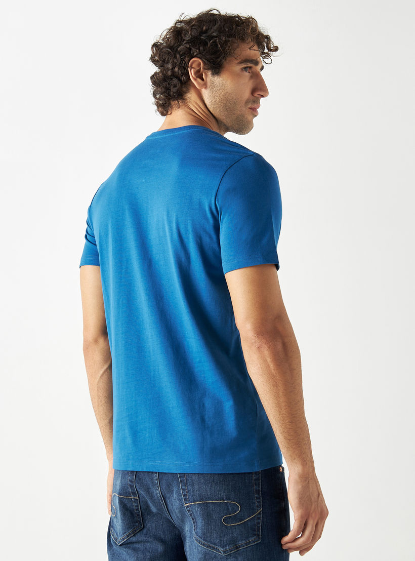 Printed Crew Neck T-shirt with Short Sleeves-men-clothing-tshirtsandpolos-tshirts-image-3