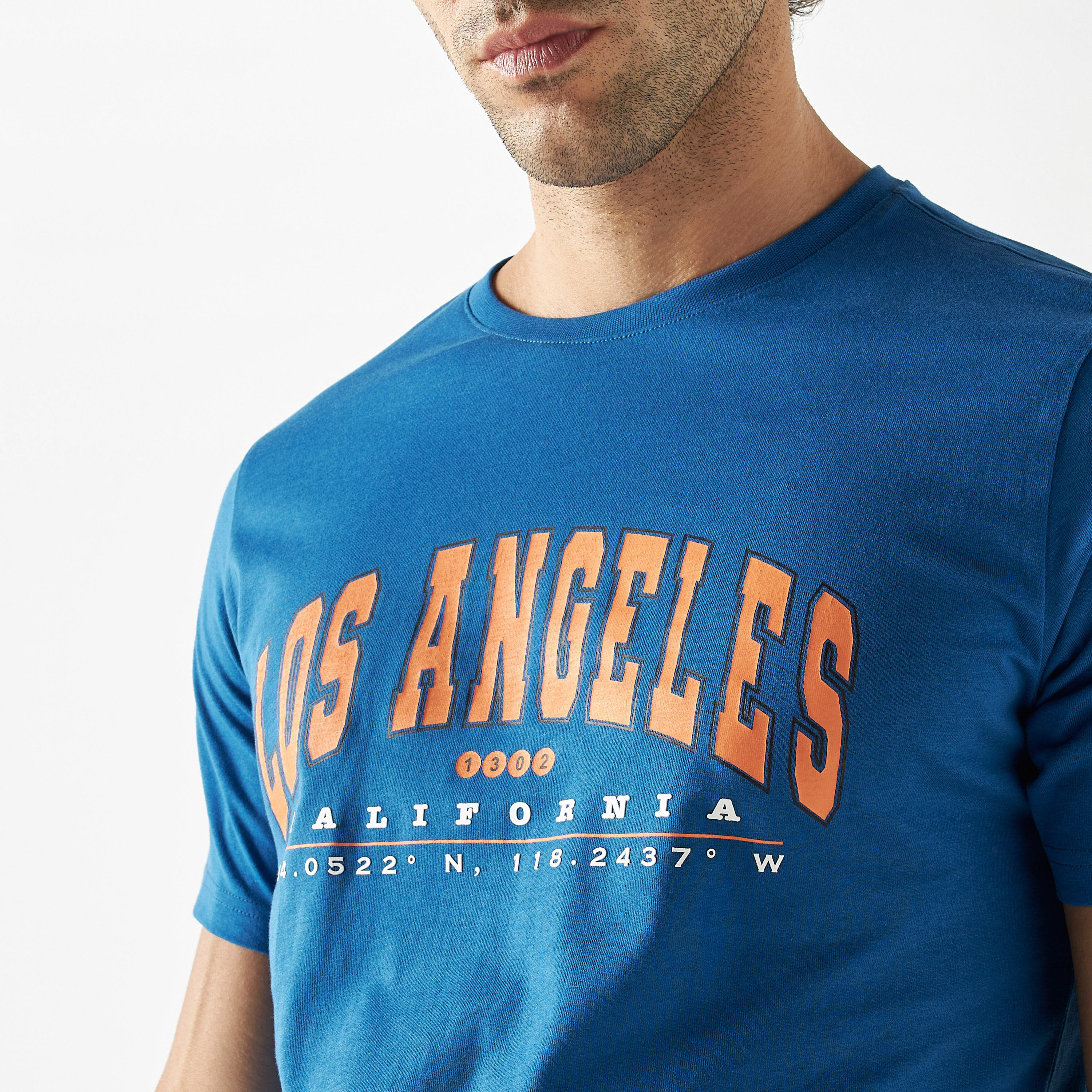 Printed Crew Neck T-shirt with Short Sleeves-men-clothing-tshirtsandpolos-tshirts-image-4