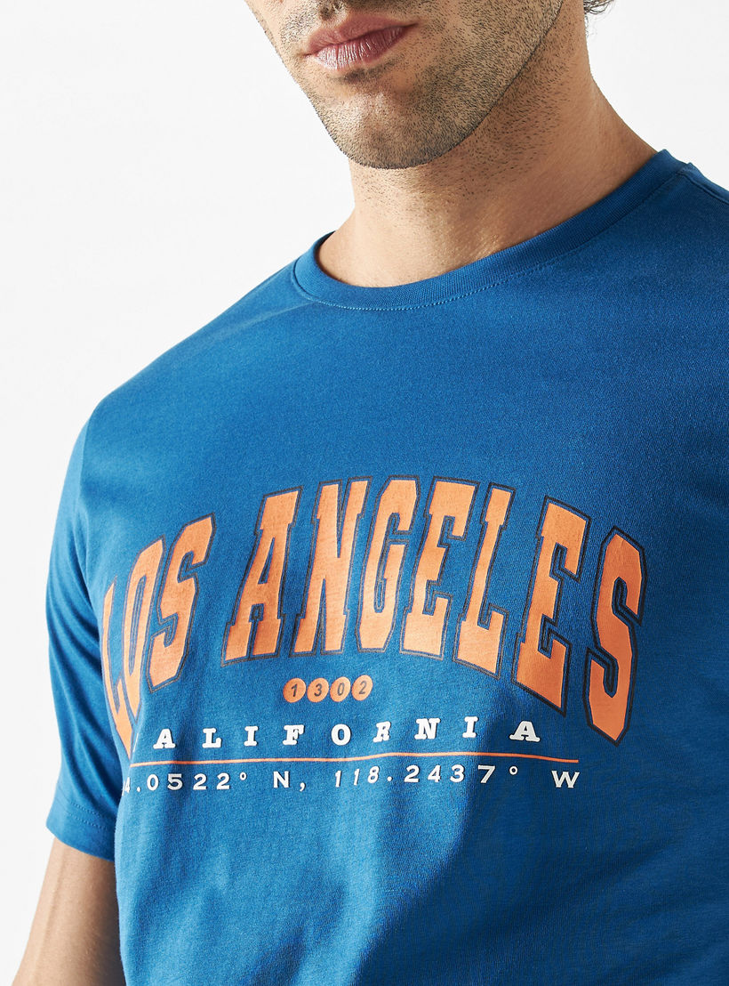 Printed Crew Neck T-shirt with Short Sleeves-men-clothing-tshirtsandpolos-tshirts-image-4