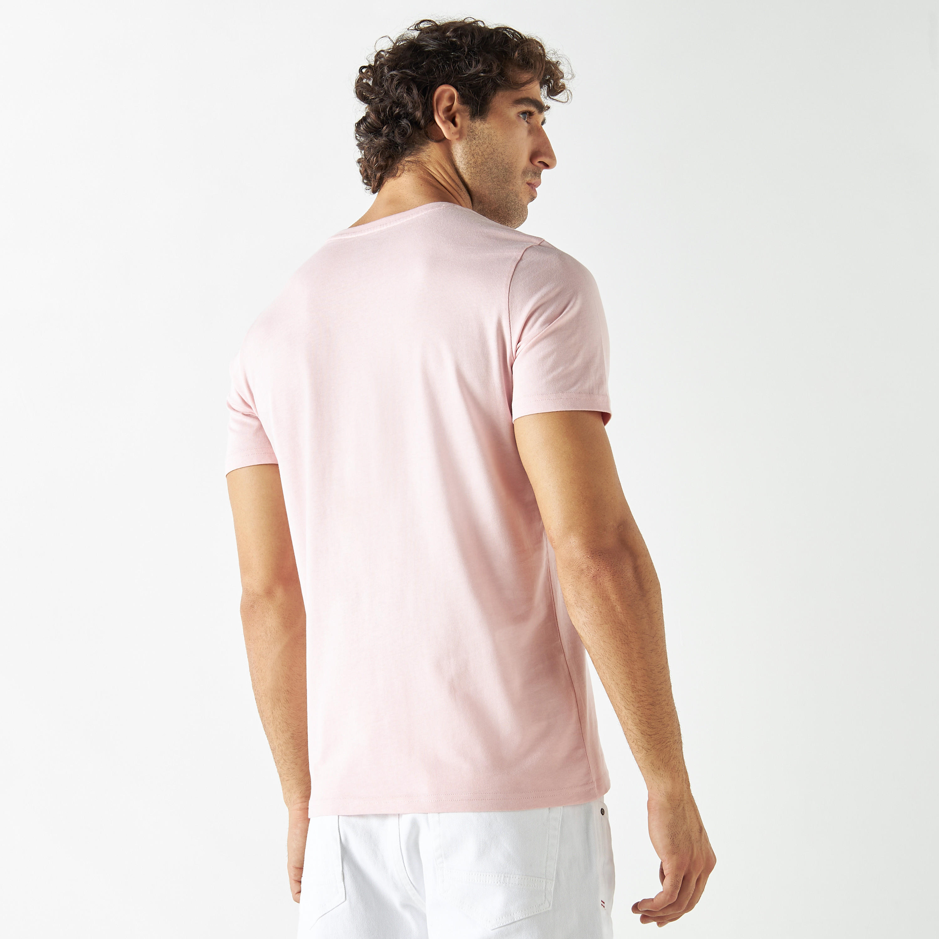 Printed Crew Neck T-shirt with Short Sleeves-men-clothing-tshirtsandpolos-tshirts-image-3
