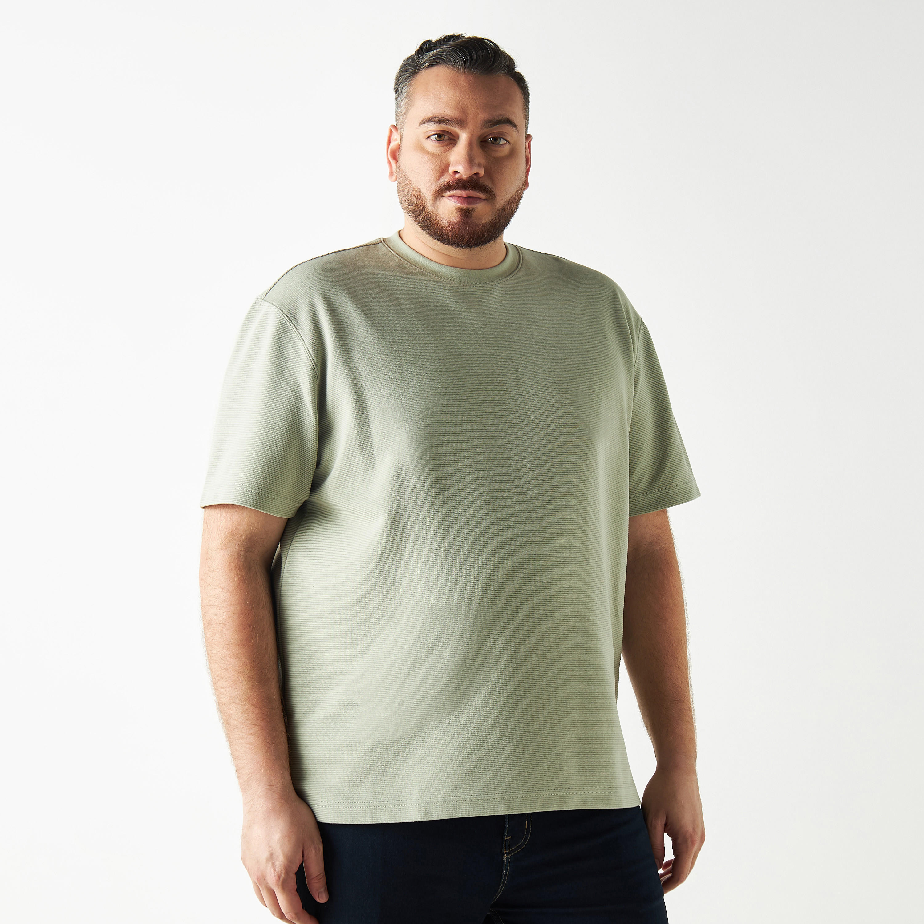 Textured Crew Neck T-shirt with Short Sleeves-men-clothing-tshirtsandpolos-tshirts-image-22
