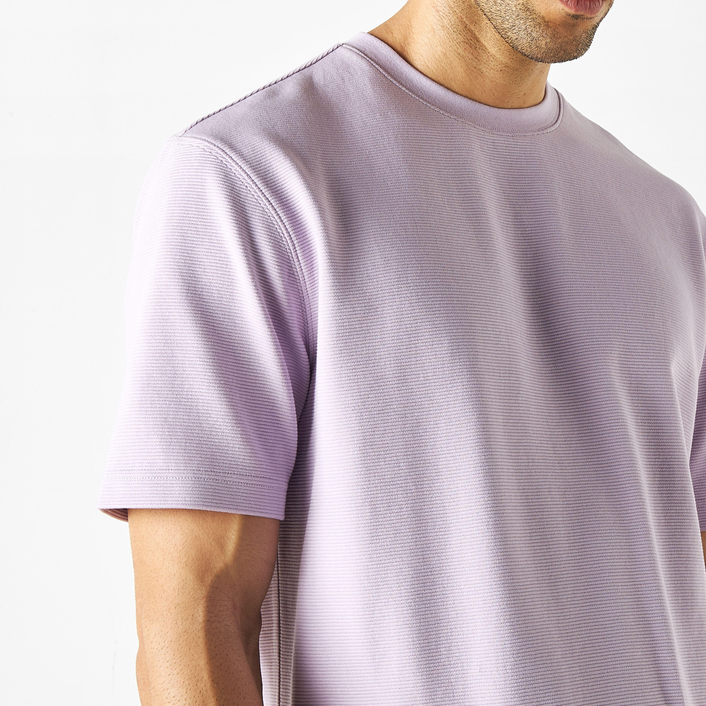 Textured Crew Neck T-shirt with Short Sleeves-men-clothing-tshirtsandpolos-tshirts-image-5