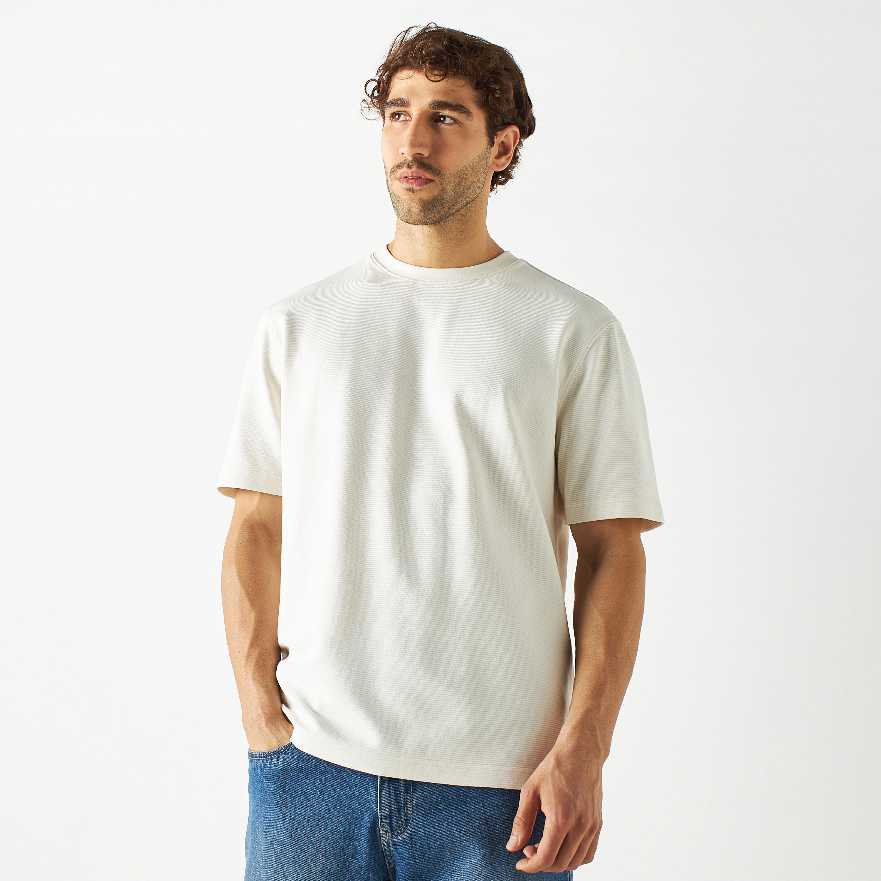 Textured Crew Neck T-shirt with Short Sleeves-men-clothing-tshirtsandpolos-tshirts-image-16