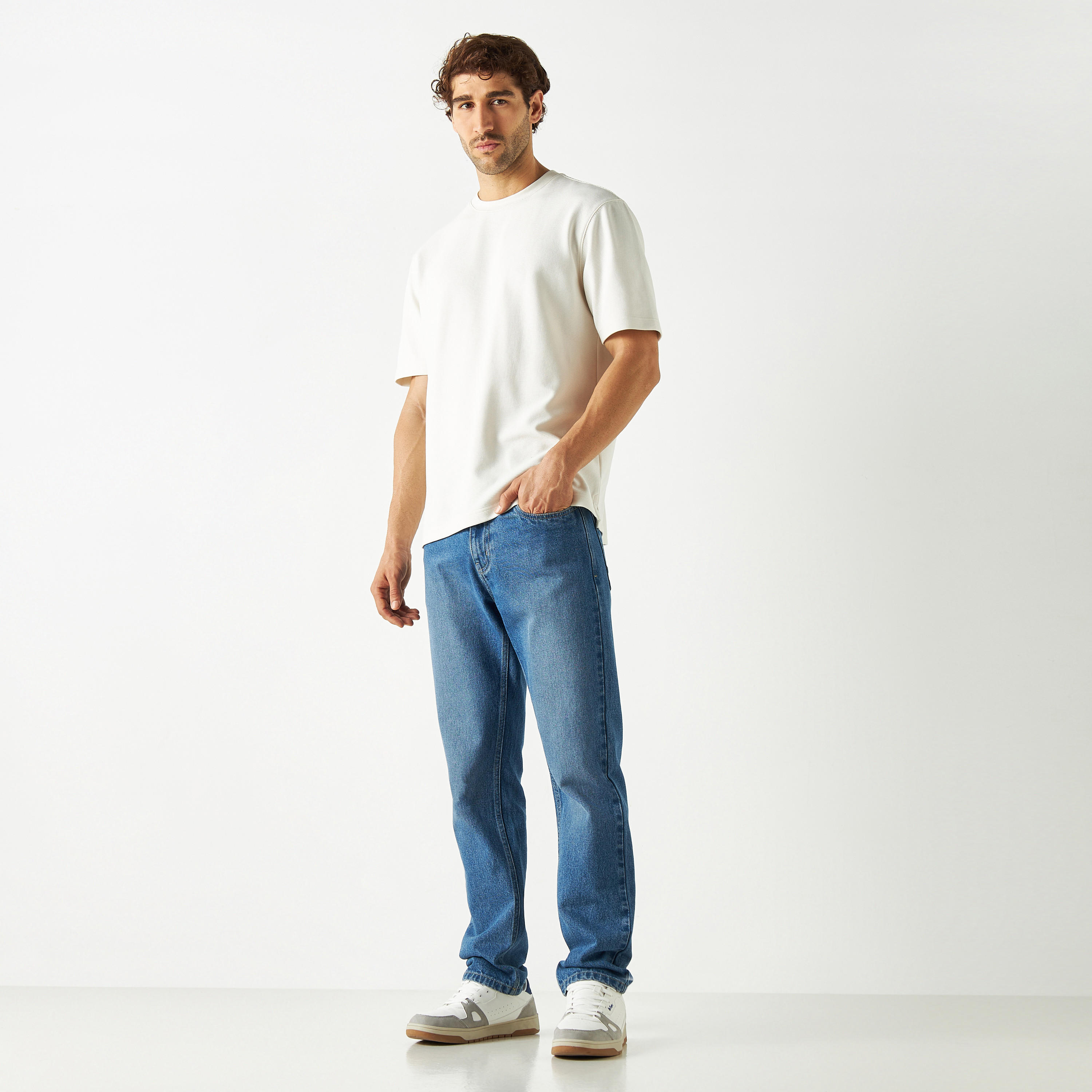 Textured Crew Neck T-shirt with Short Sleeves-men-clothing-tshirtsandpolos-tshirts-image-18