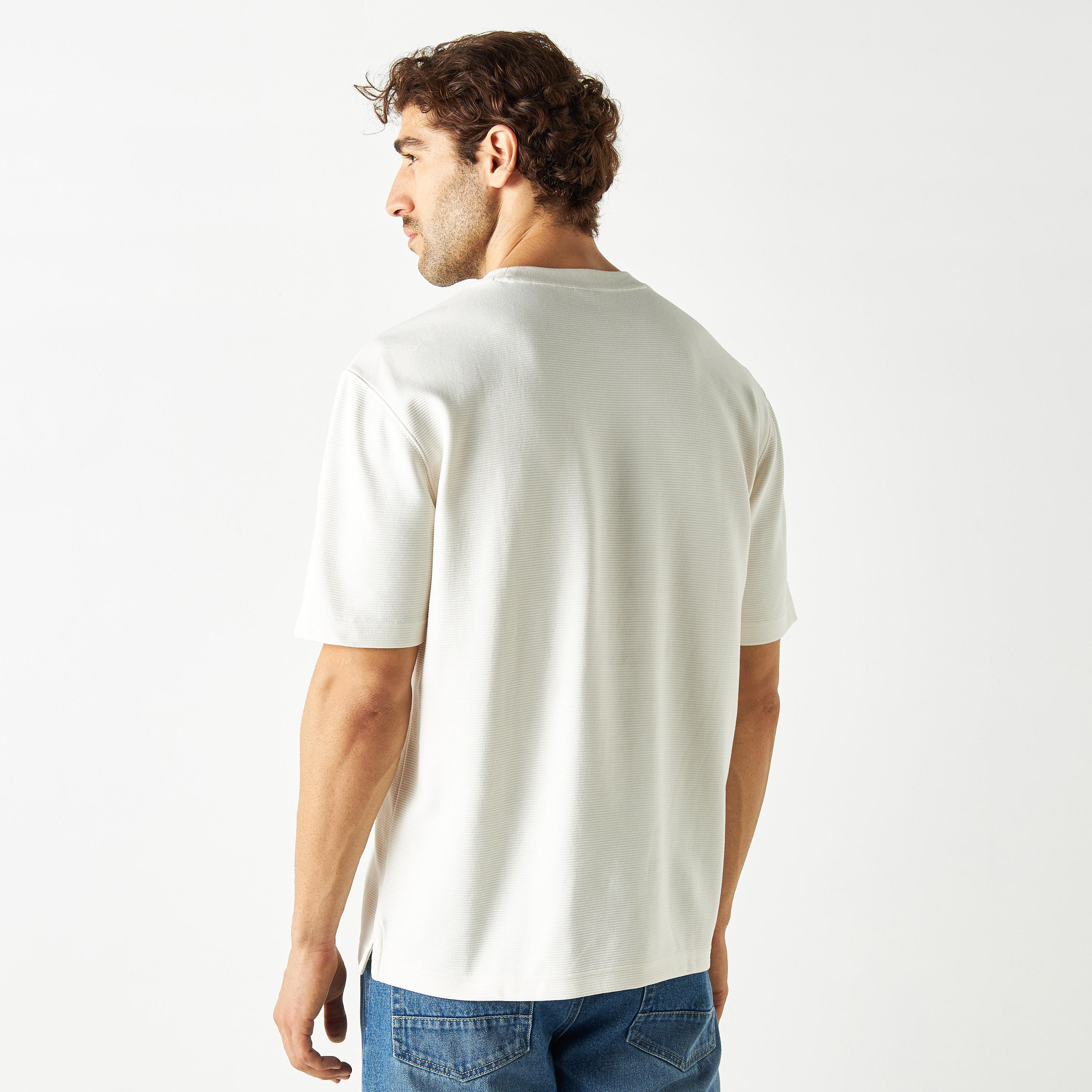 Textured Crew Neck T-shirt with Short Sleeves-men-clothing-tshirtsandpolos-tshirts-image-19
