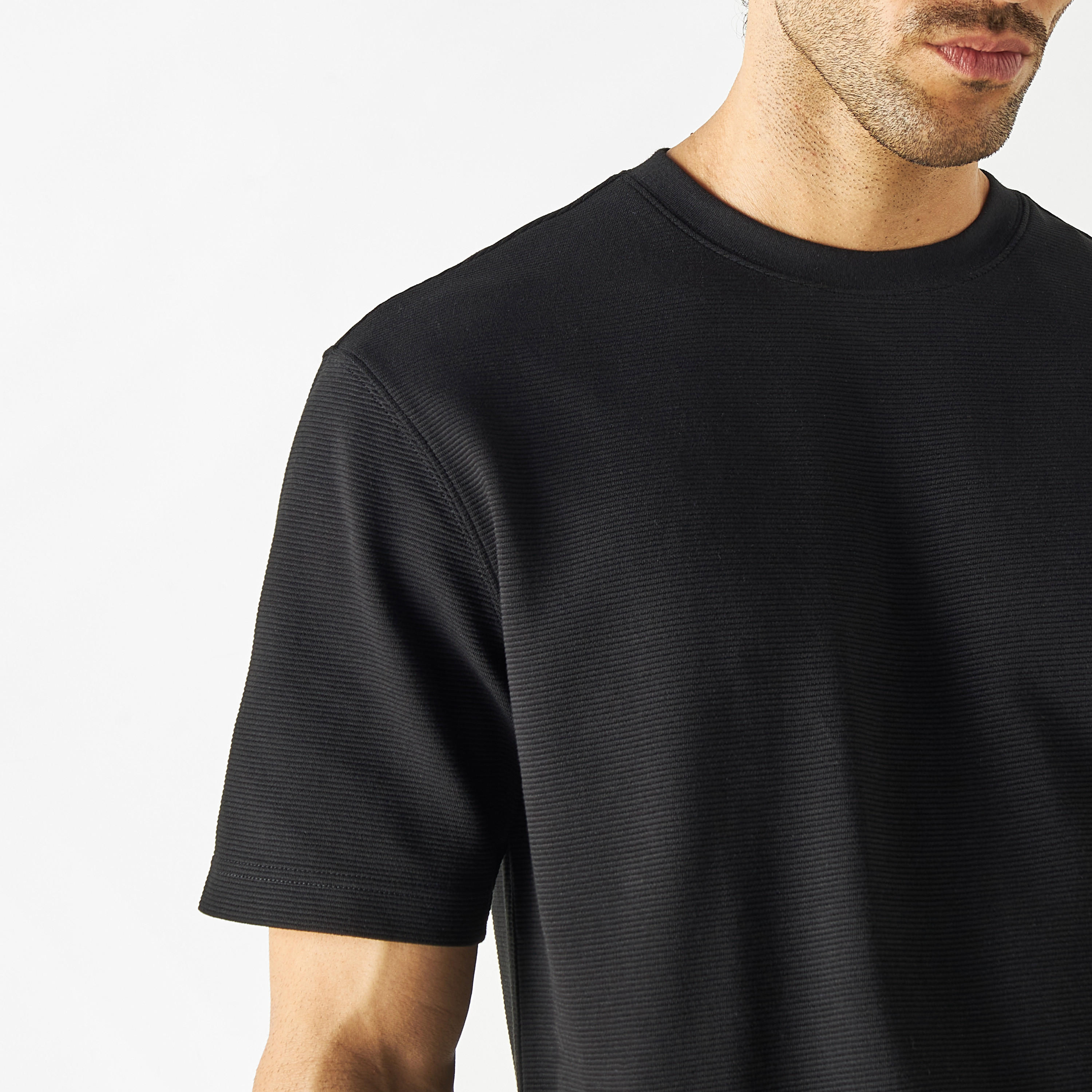 Textured Crew Neck T-shirt with Short Sleeves-men-clothing-tshirtsandpolos-tshirts-image-30