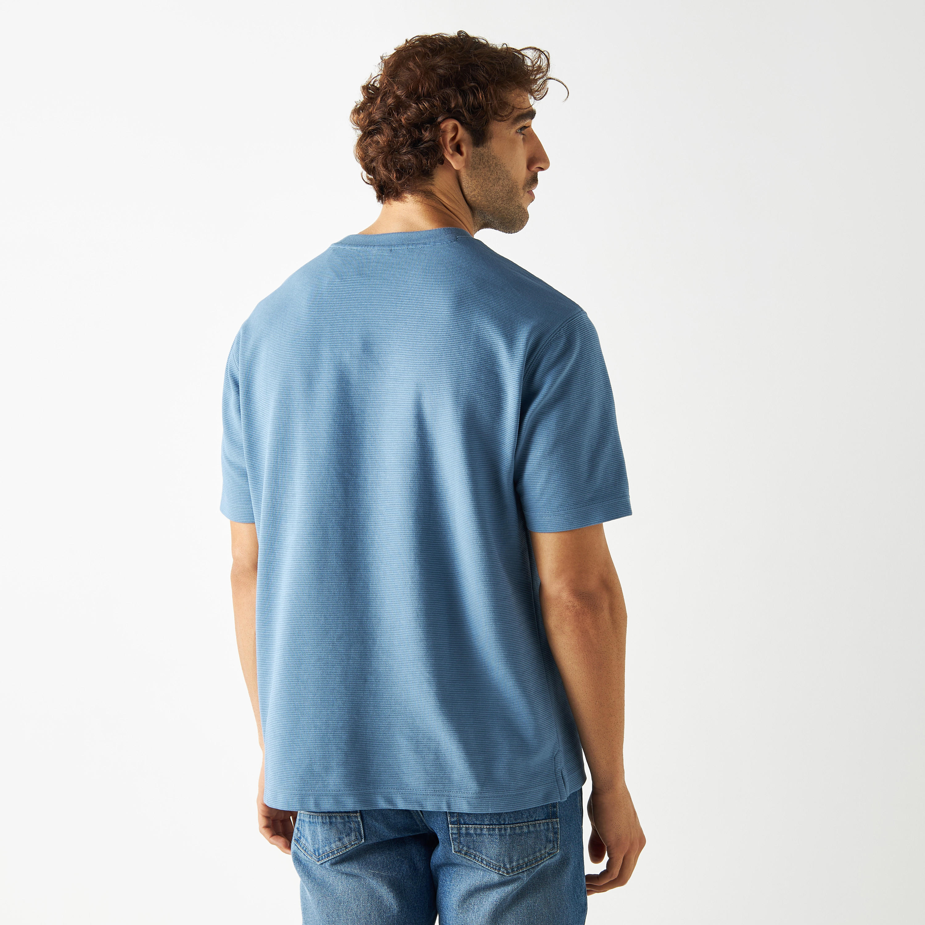 Textured Crew Neck T-shirt with Short Sleeves-men-clothing-tshirtsandpolos-tshirts-image-14
